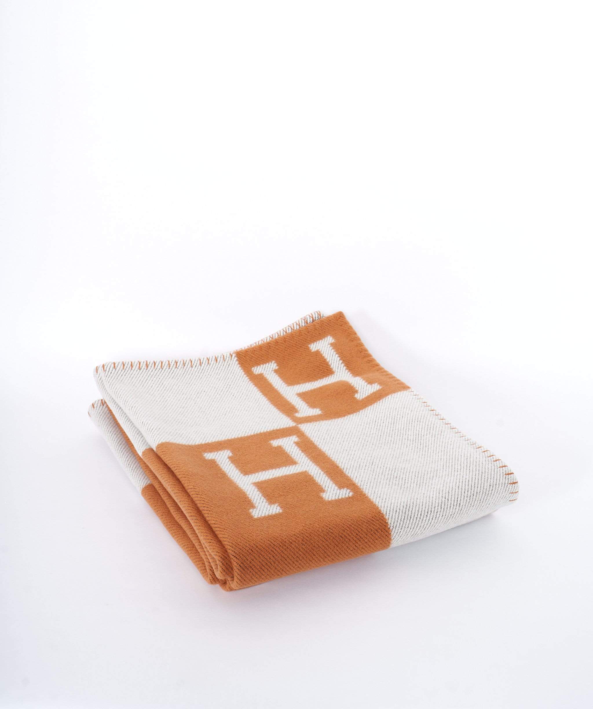 Hermès Hermés Avalon Blanket Ecru/Potiron (Grey/Orange)