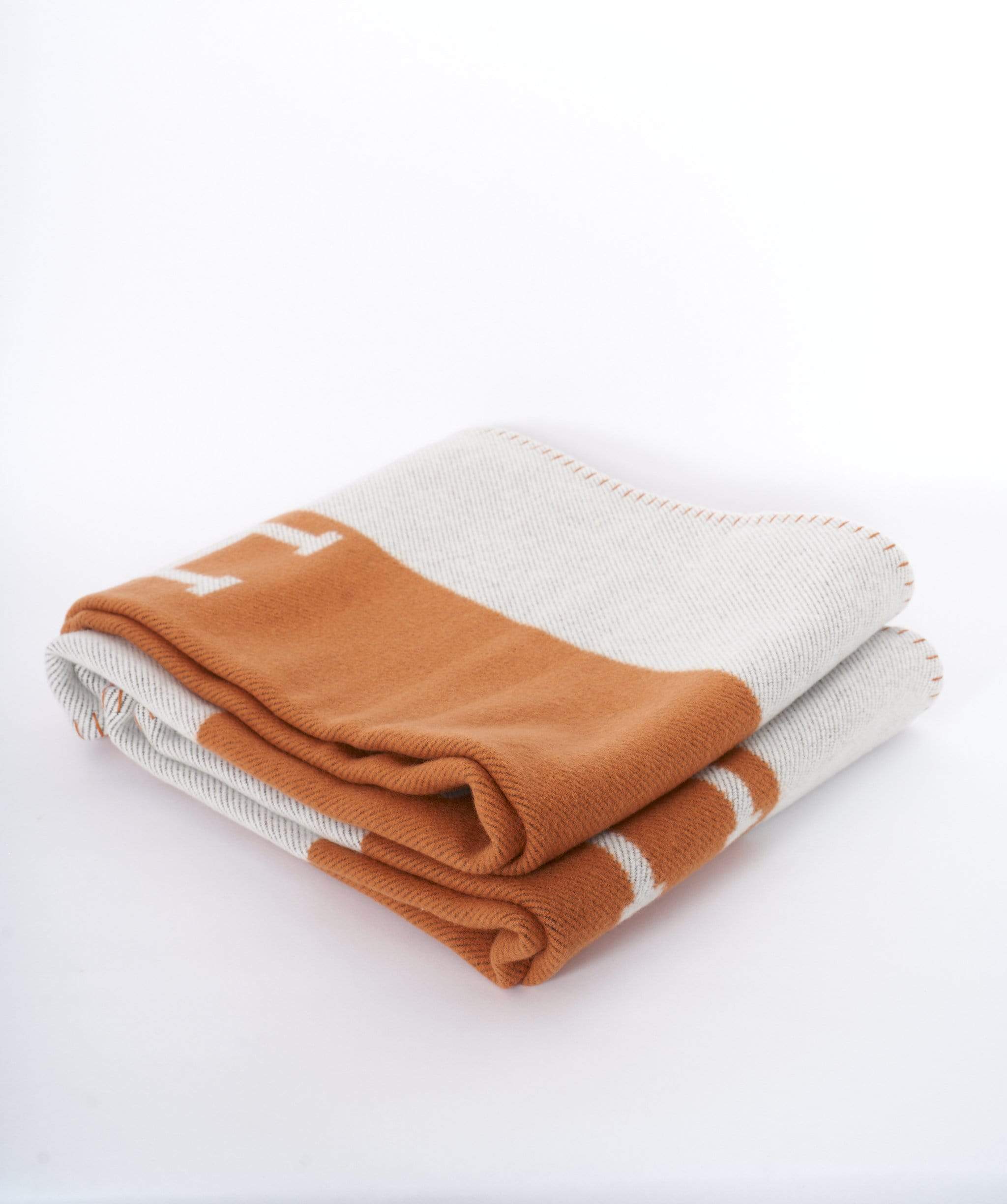 Hermès Hermés Avalon Blanket Ecru/Potiron (Grey/Orange)