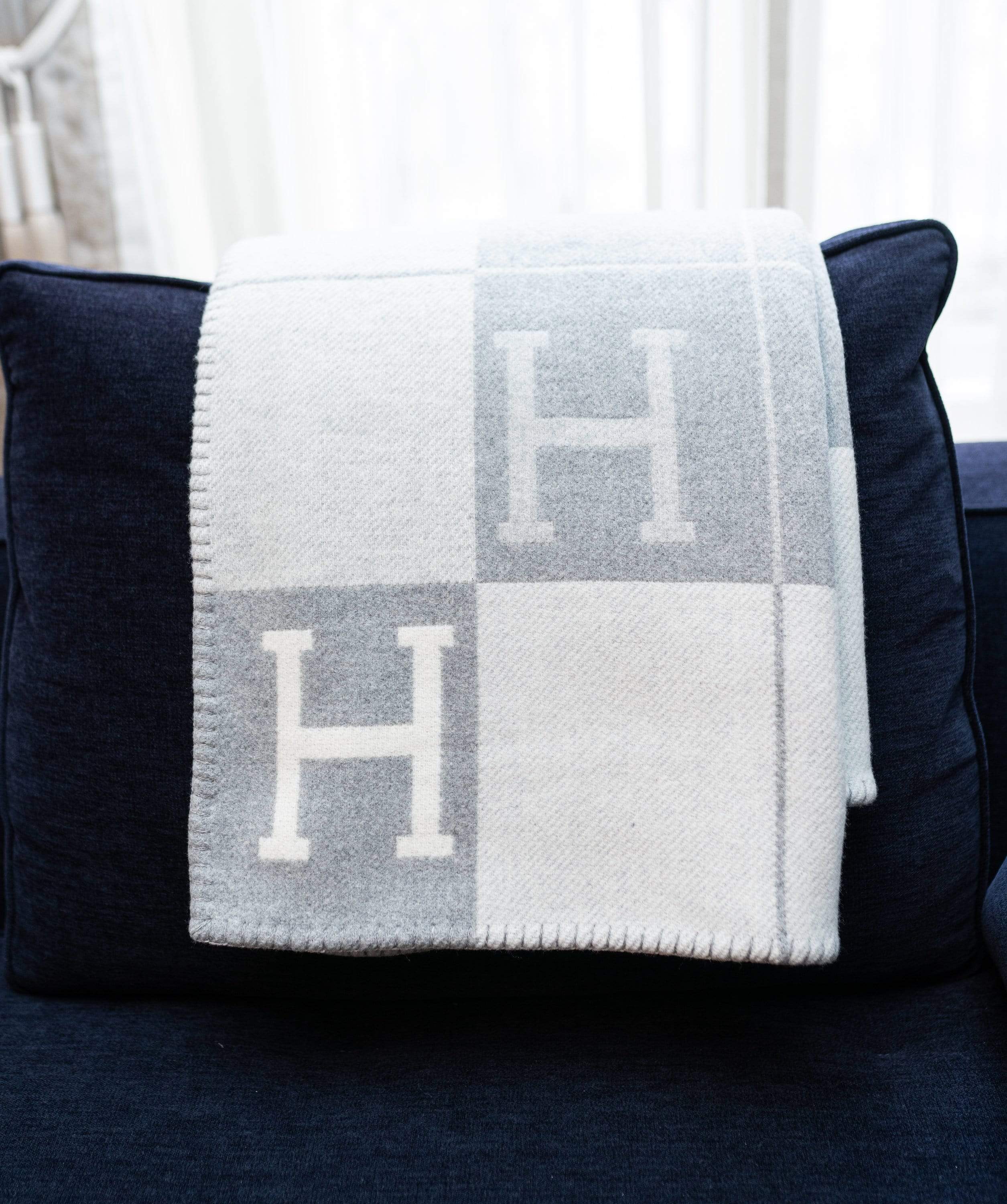 Hermès Hermes Avalon Blanket Gris Clair