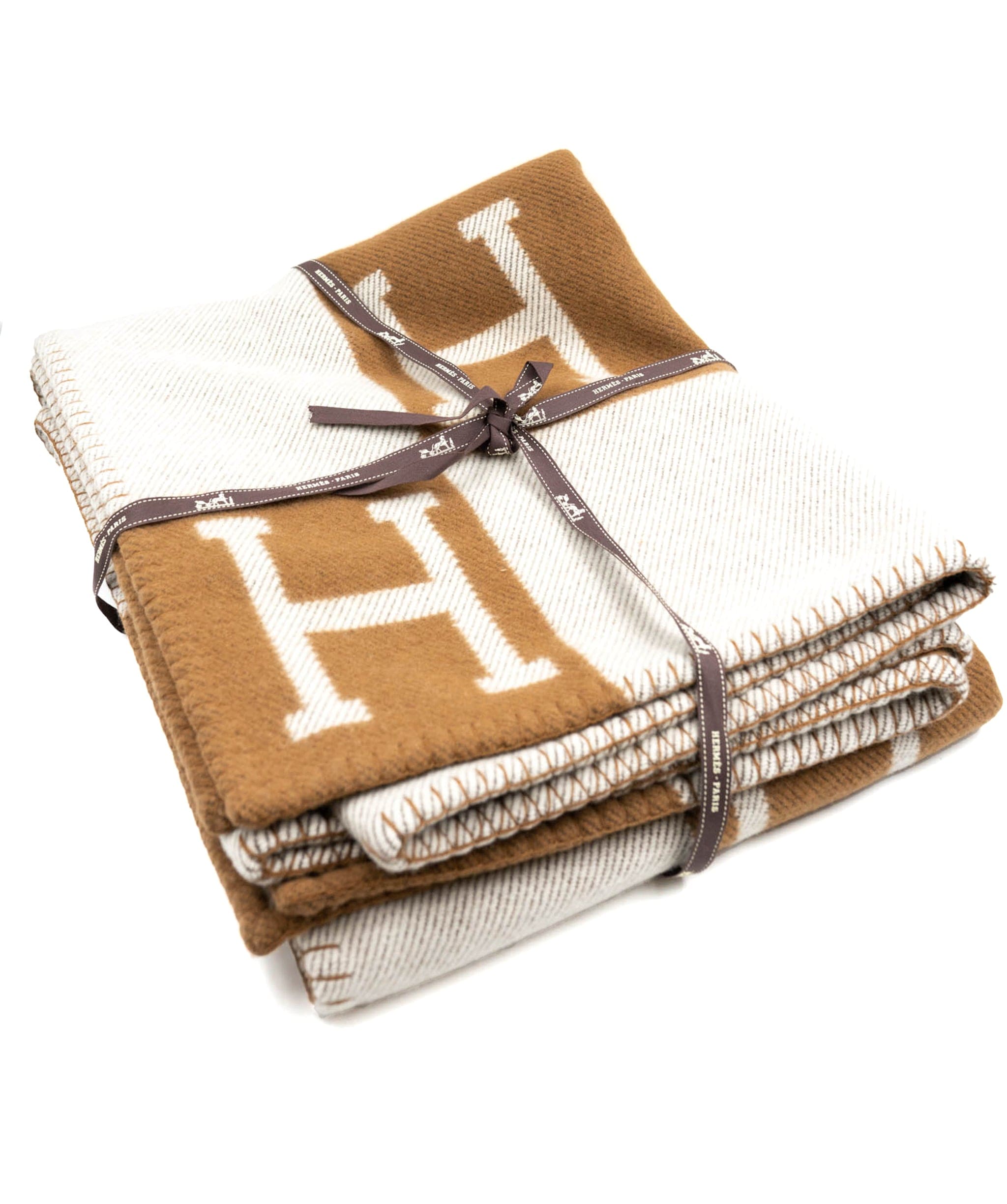 Hermès Hermes avalon blanket in brown AVC1008