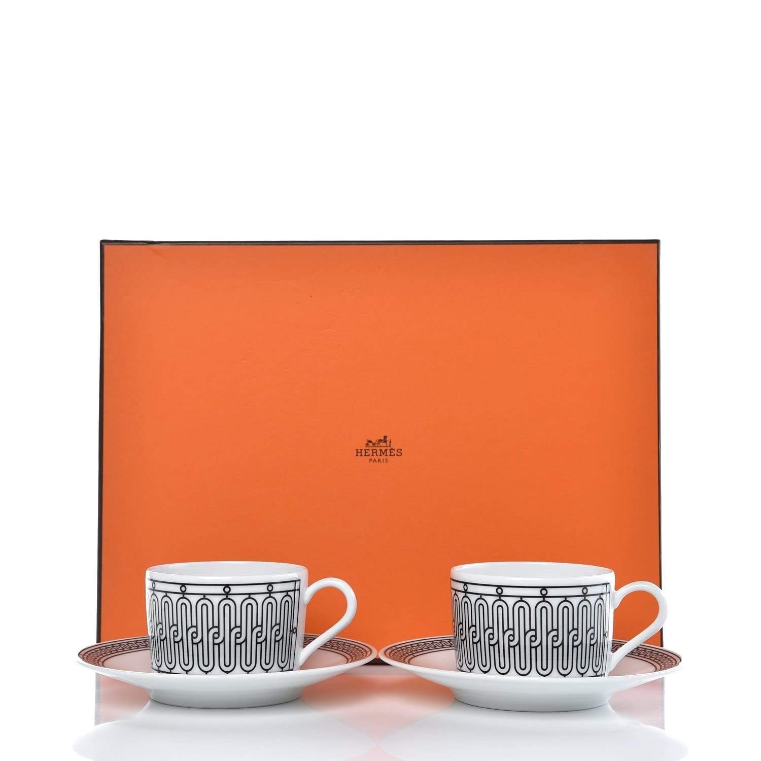 Hermès Hermes H Deco black and white 2 cup set  - ASL1444