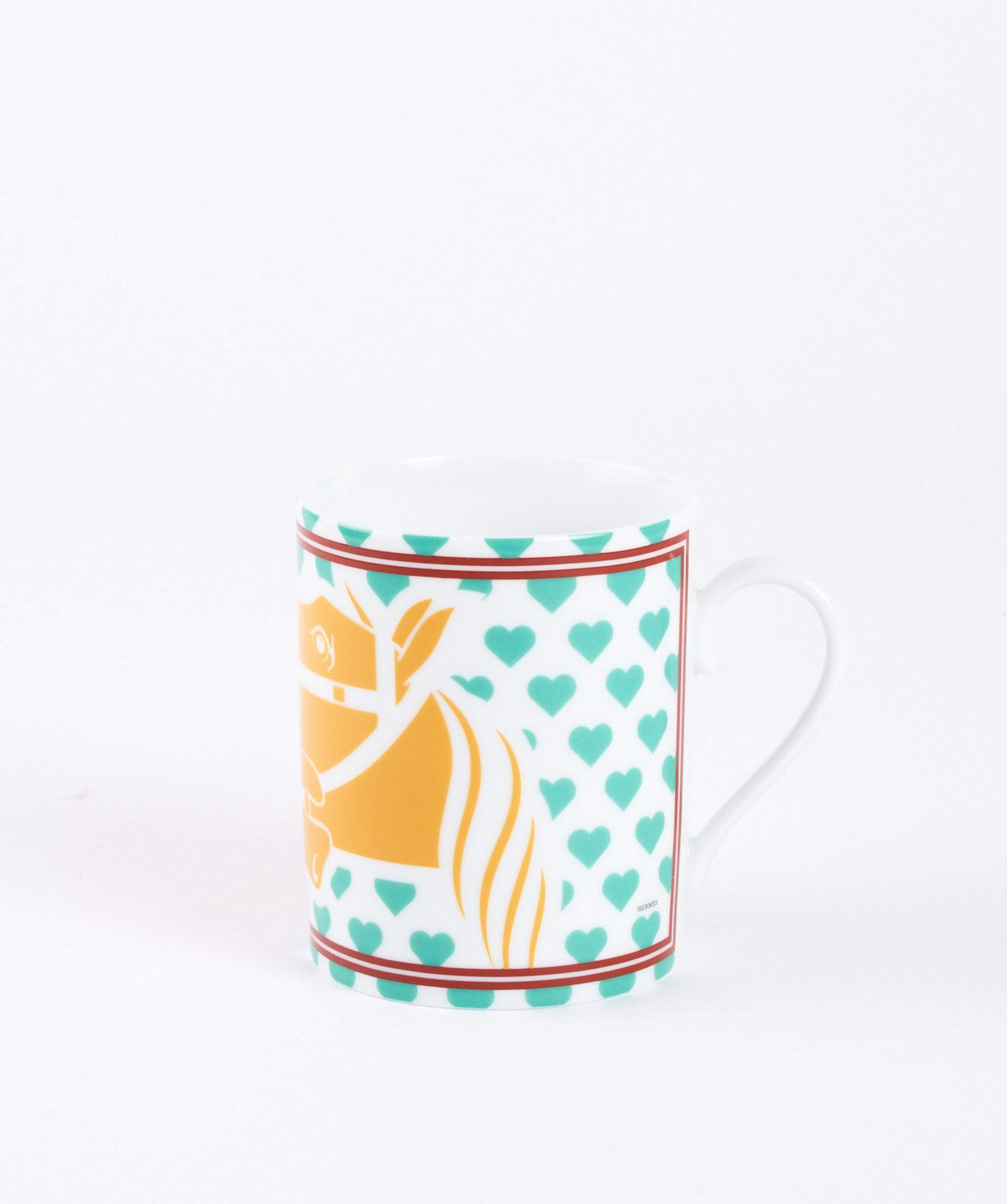 Hermès Hermes horse mug with hearts