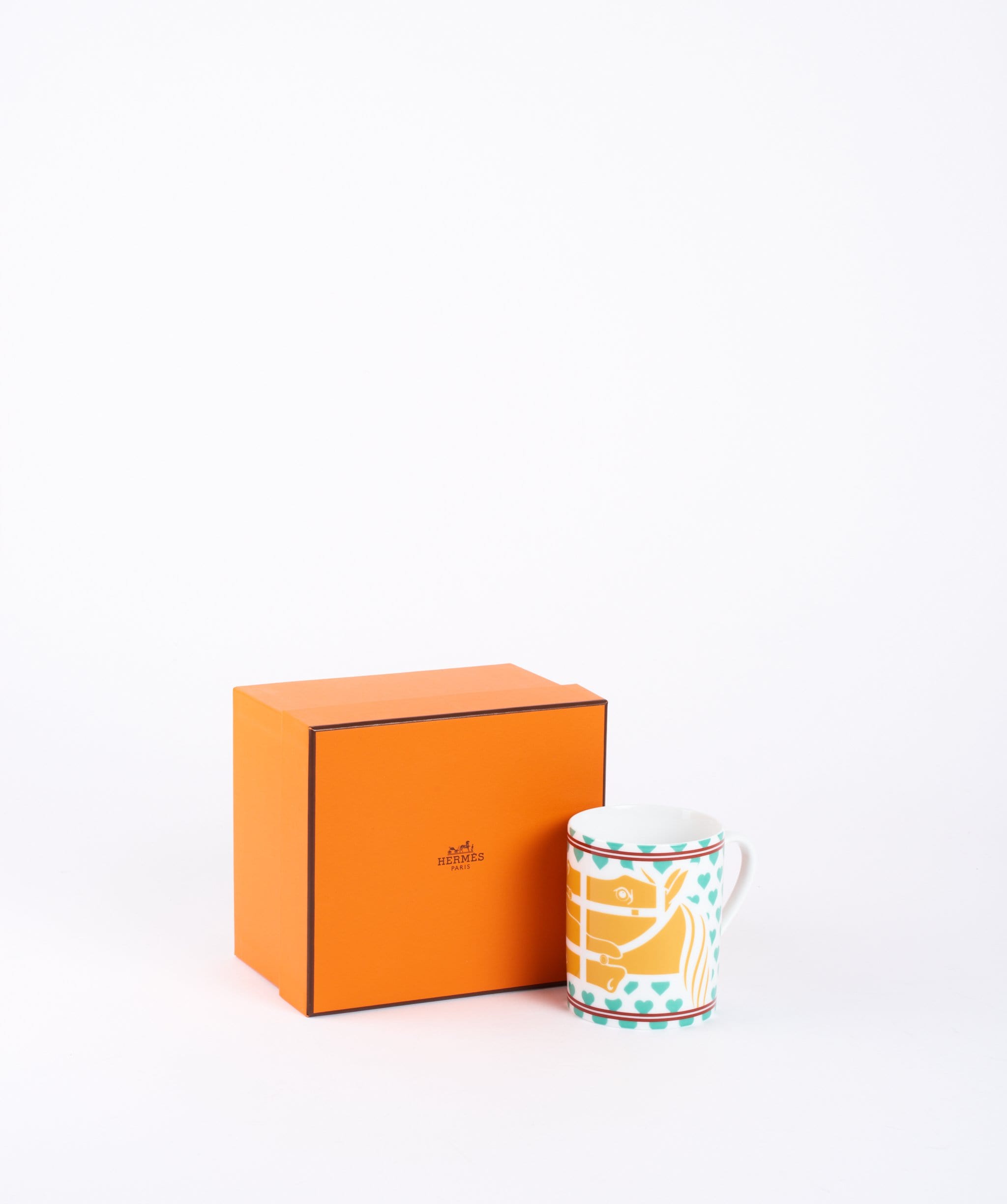 Hermès Hermes horse mug with hearts