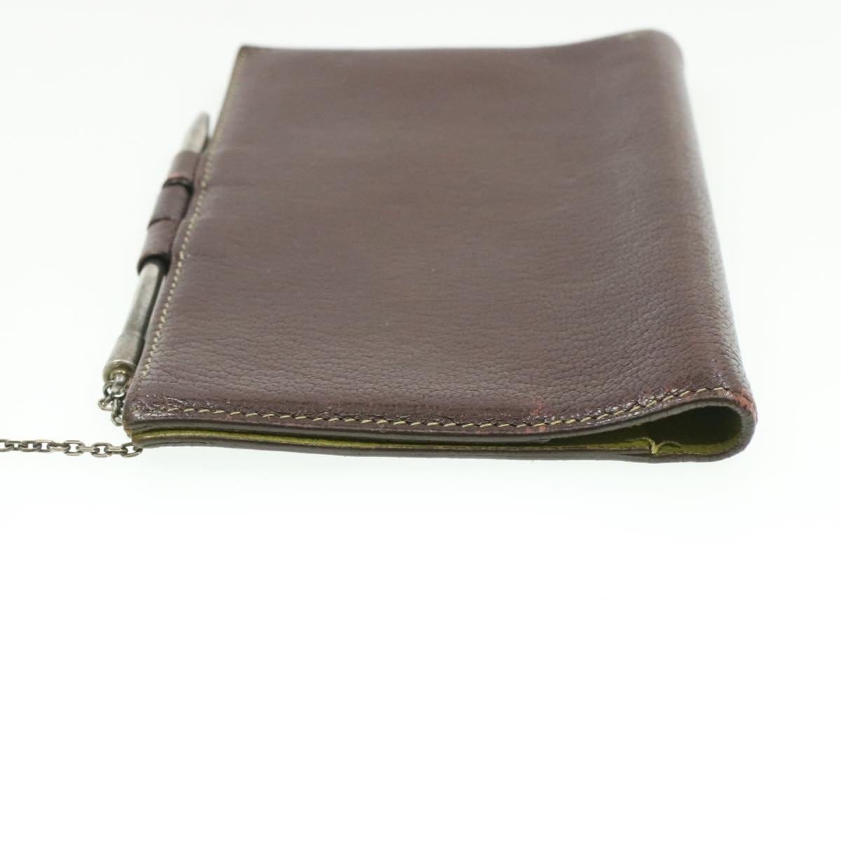 Hermès HERMES Leather Mini Notebook Cover Brown