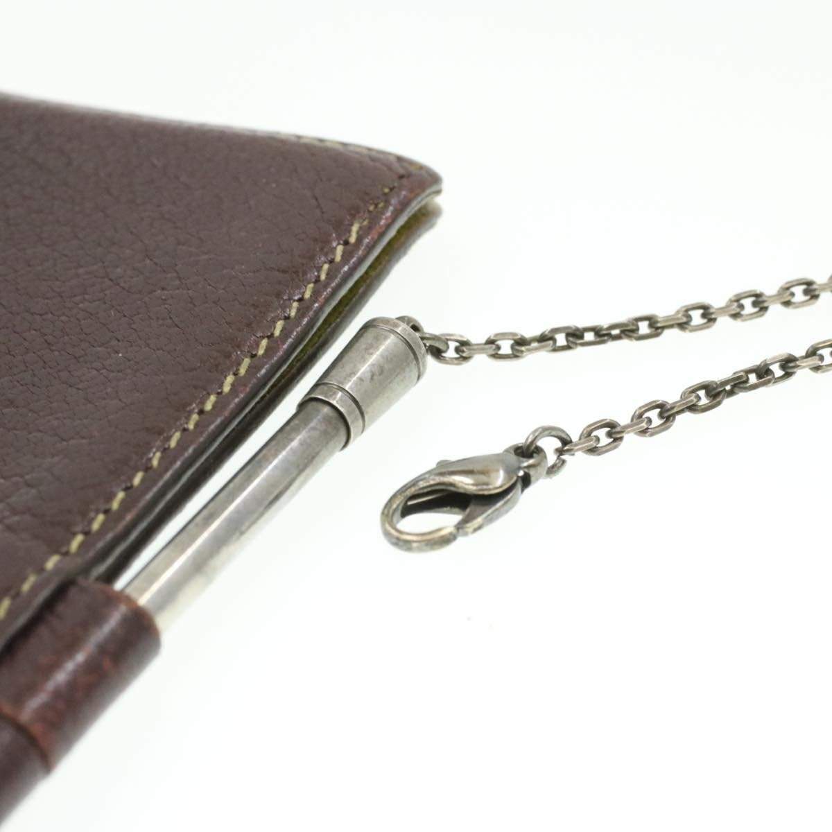 Hermès HERMES Leather Mini Notebook Cover Brown