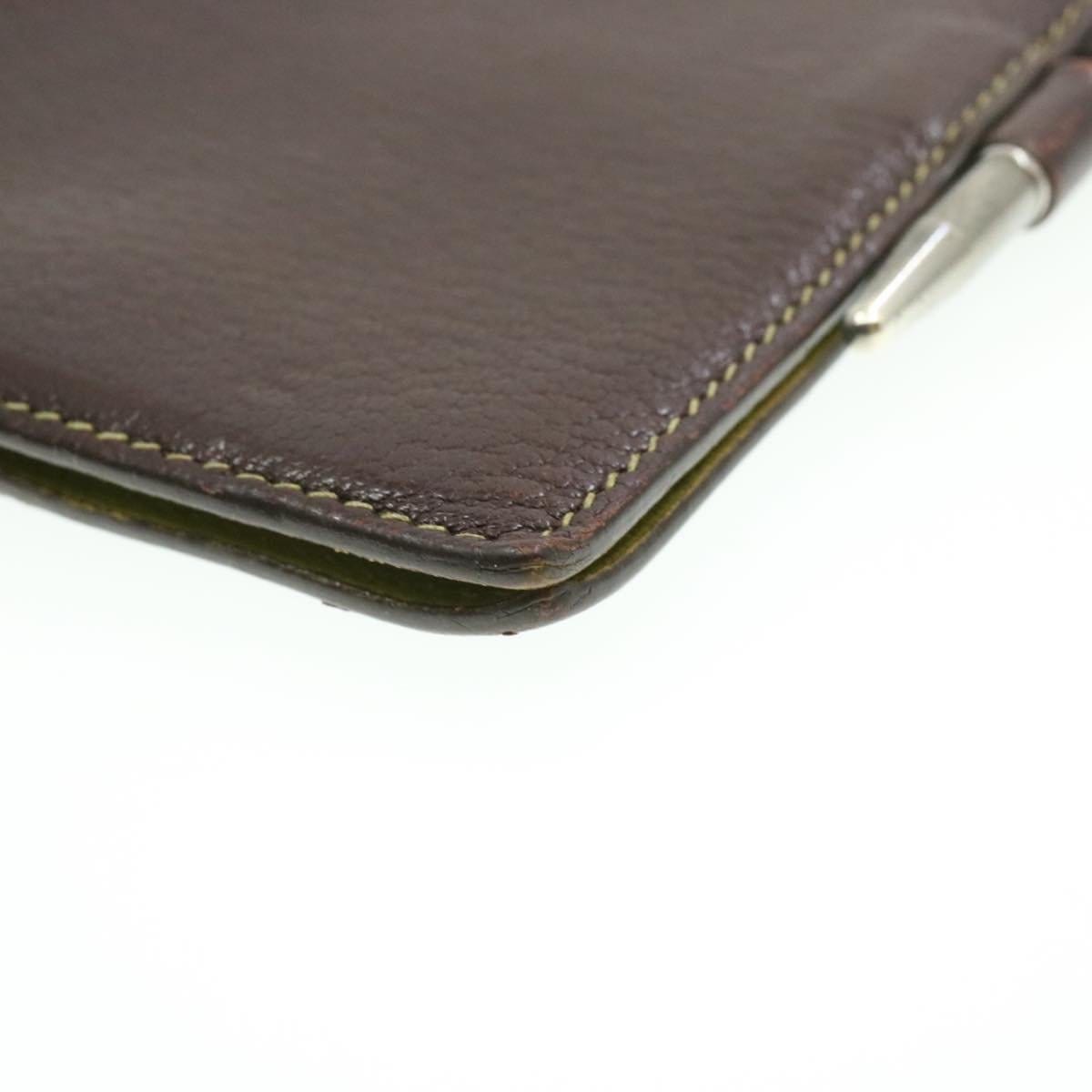 Hermès HERMES Leather Mini Notebook Cover Brown