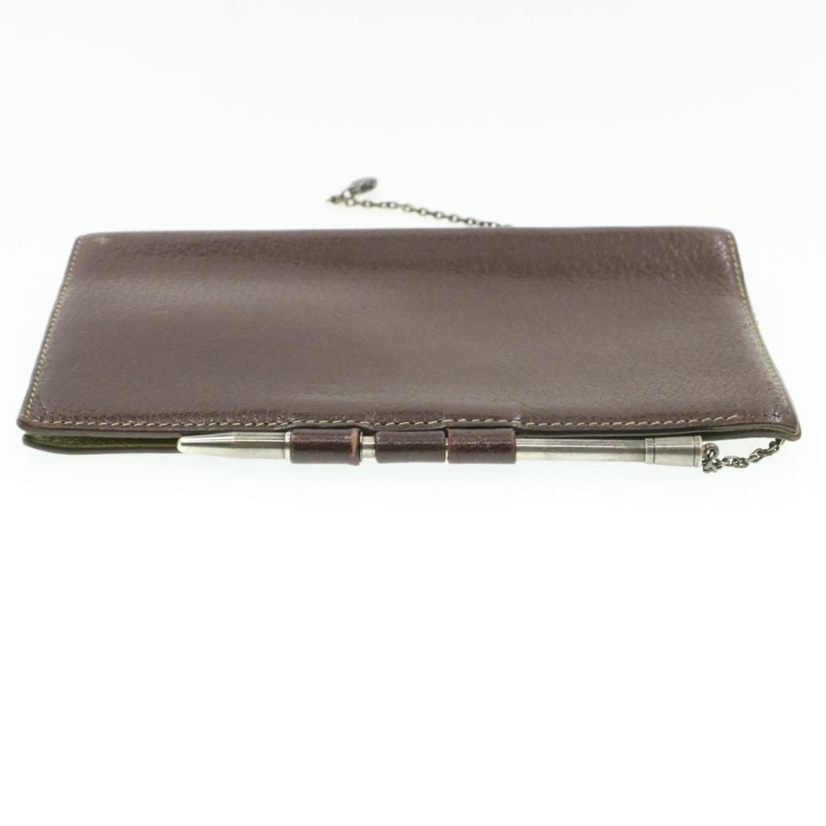 Hermès HERMES Leather Mini Notebook Cover Brown