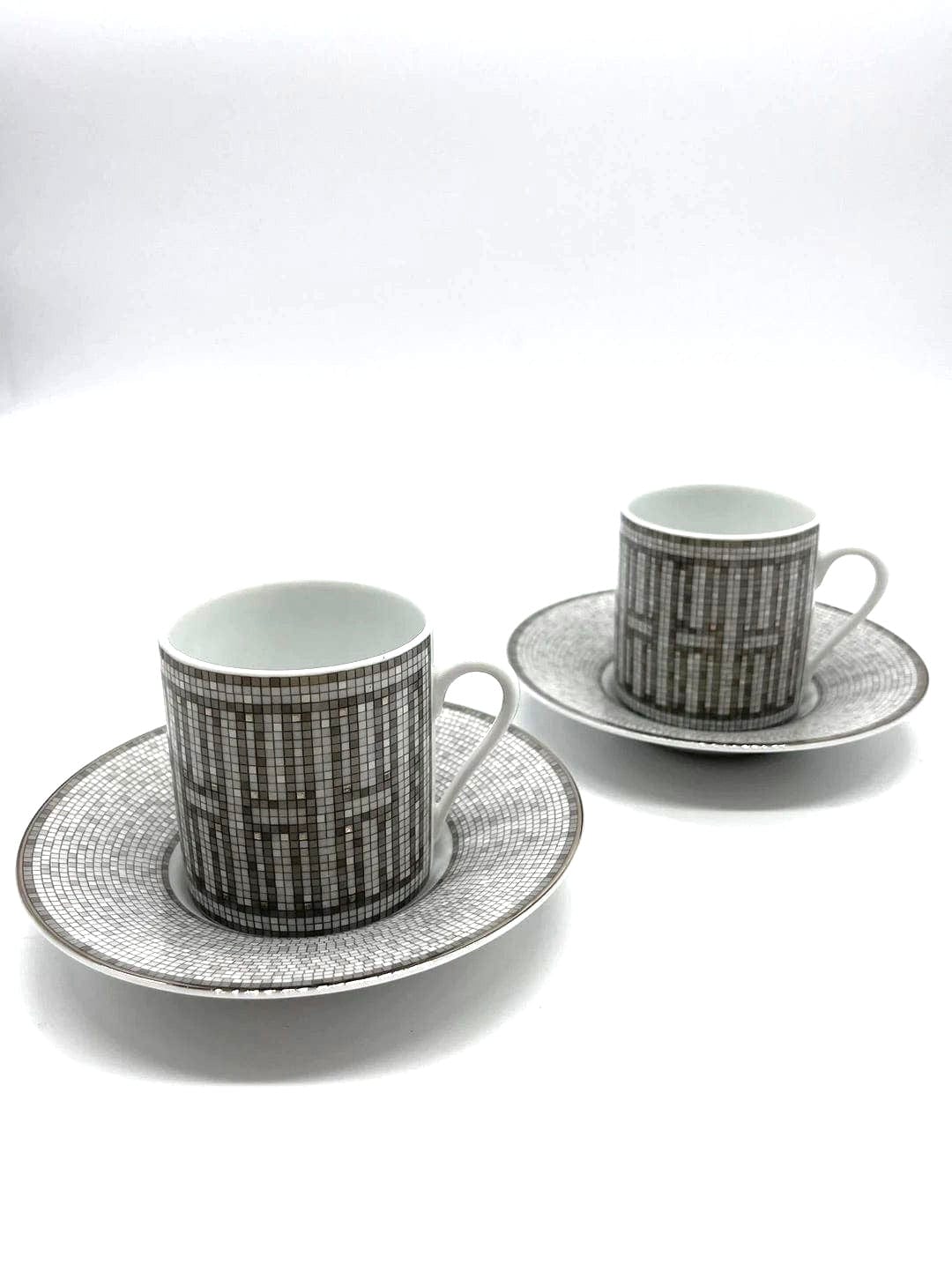 Hermès Hermès Mosaique au 24 Platinum Coffee Cups ASC1116