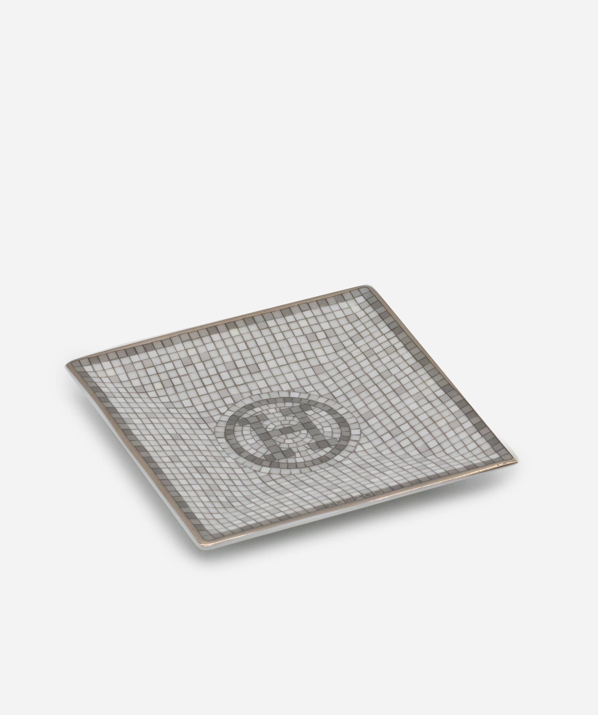 Hermès Hermes Platinum Mosaique Square Plate