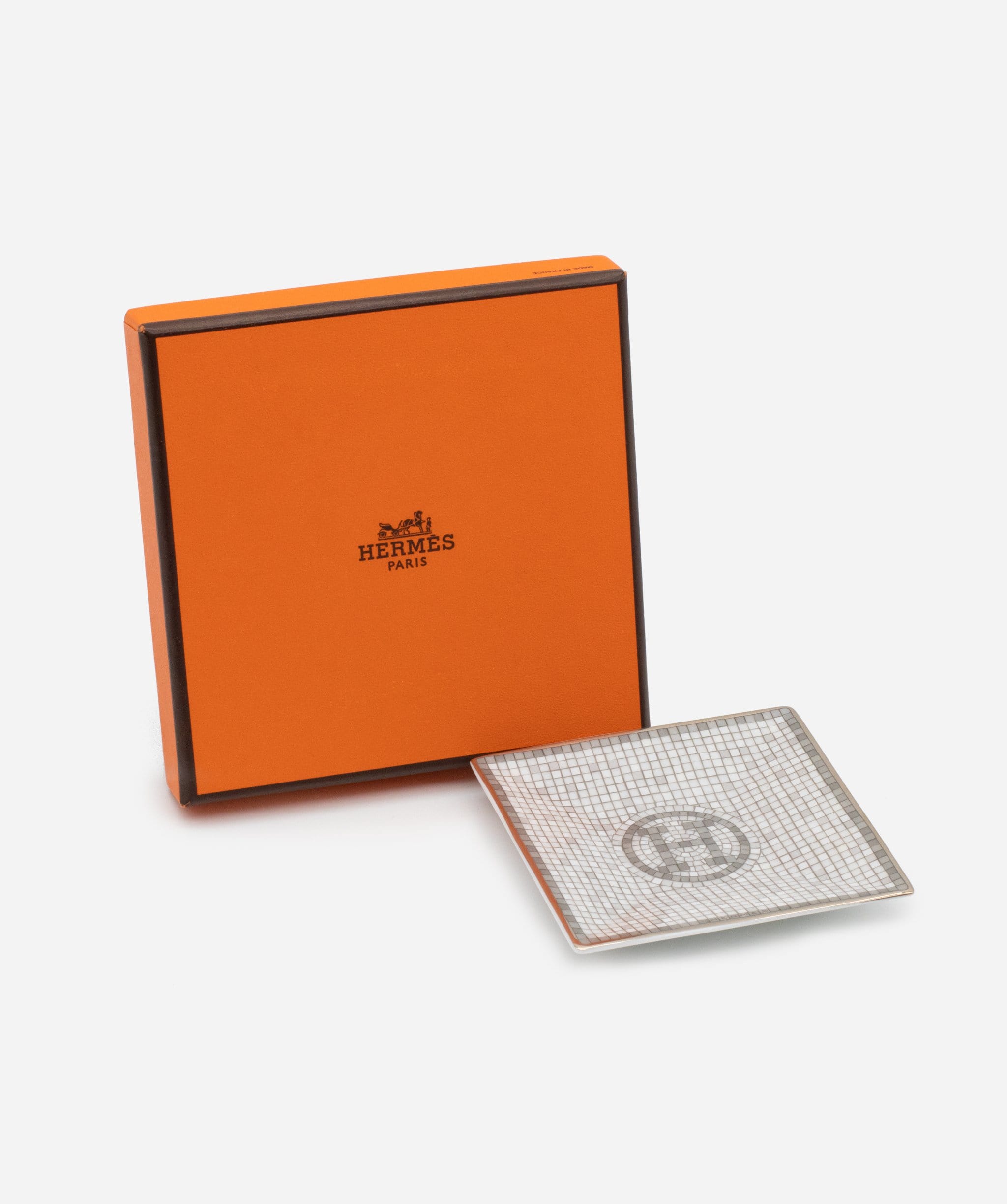 Hermès Hermes Platinum Mosaique Square Plate