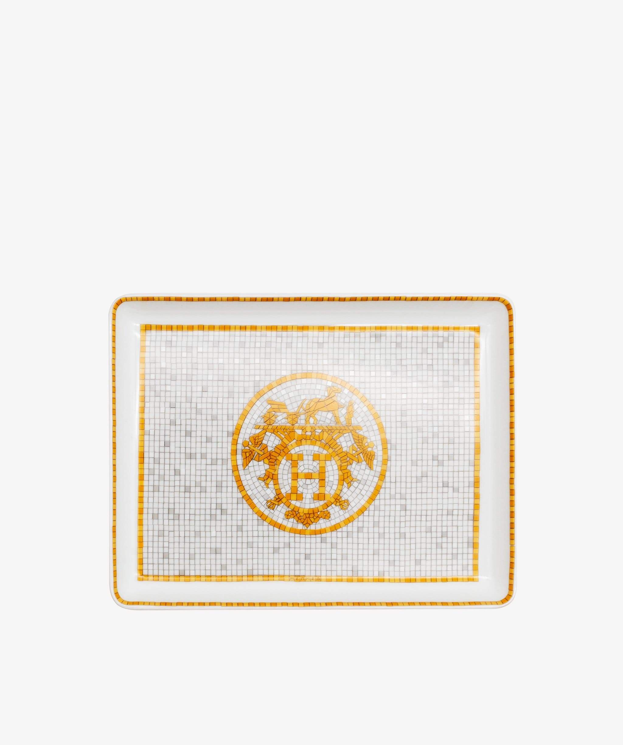 Hermès Hermes Small Tray Gold Mosaic