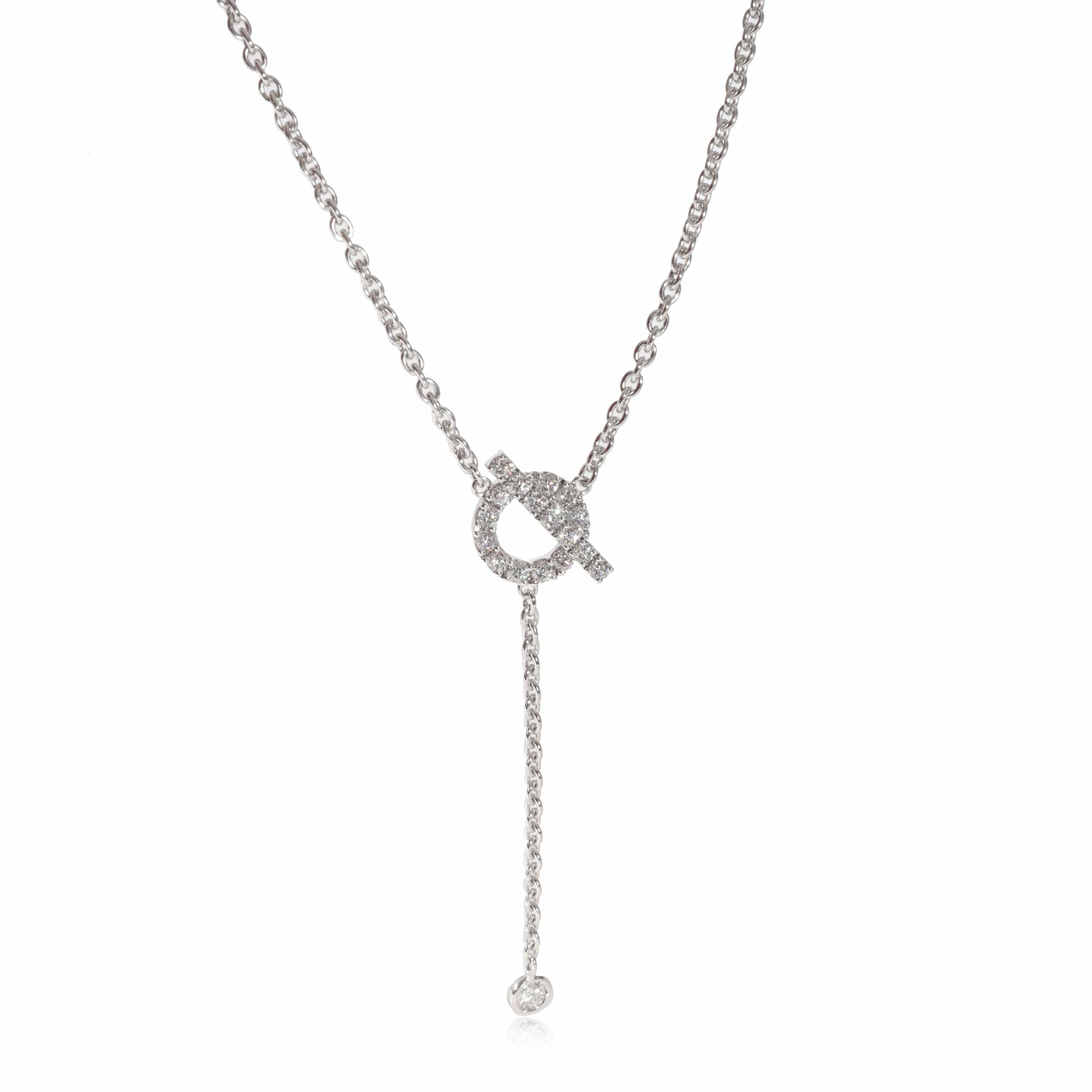 Hermès Hermès Finesse Diamond Necklace in 18k 18 Karat White Gold 0.55 CTW