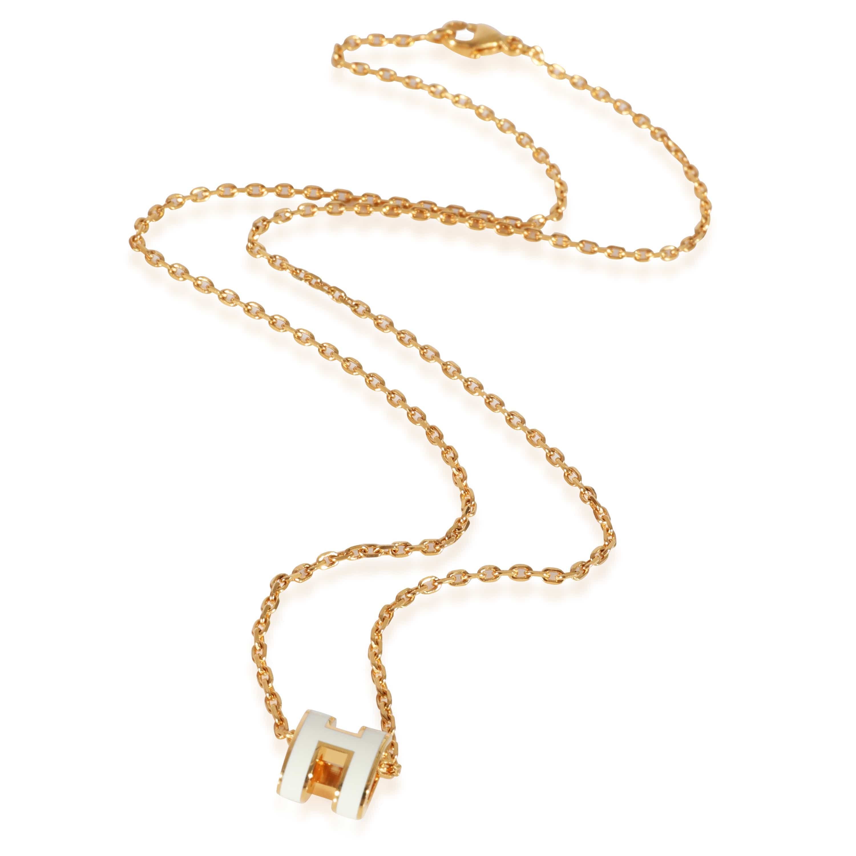 Hermès Hermès Pop H Mini Pendant Blanc Yellow Gold Plated