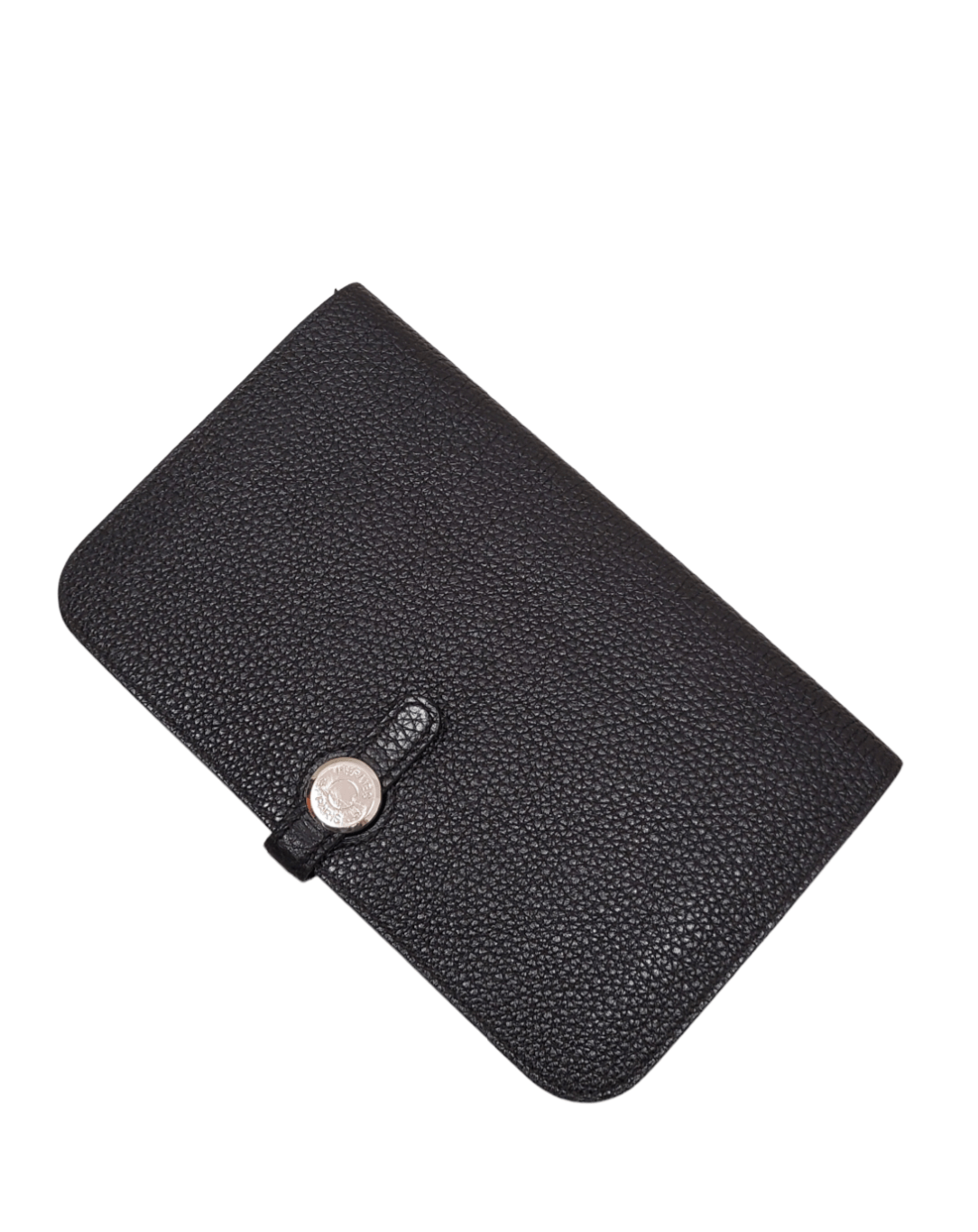 Hermes Hermes Dogon Duo Wallet Black Clemence PHW SKL1377