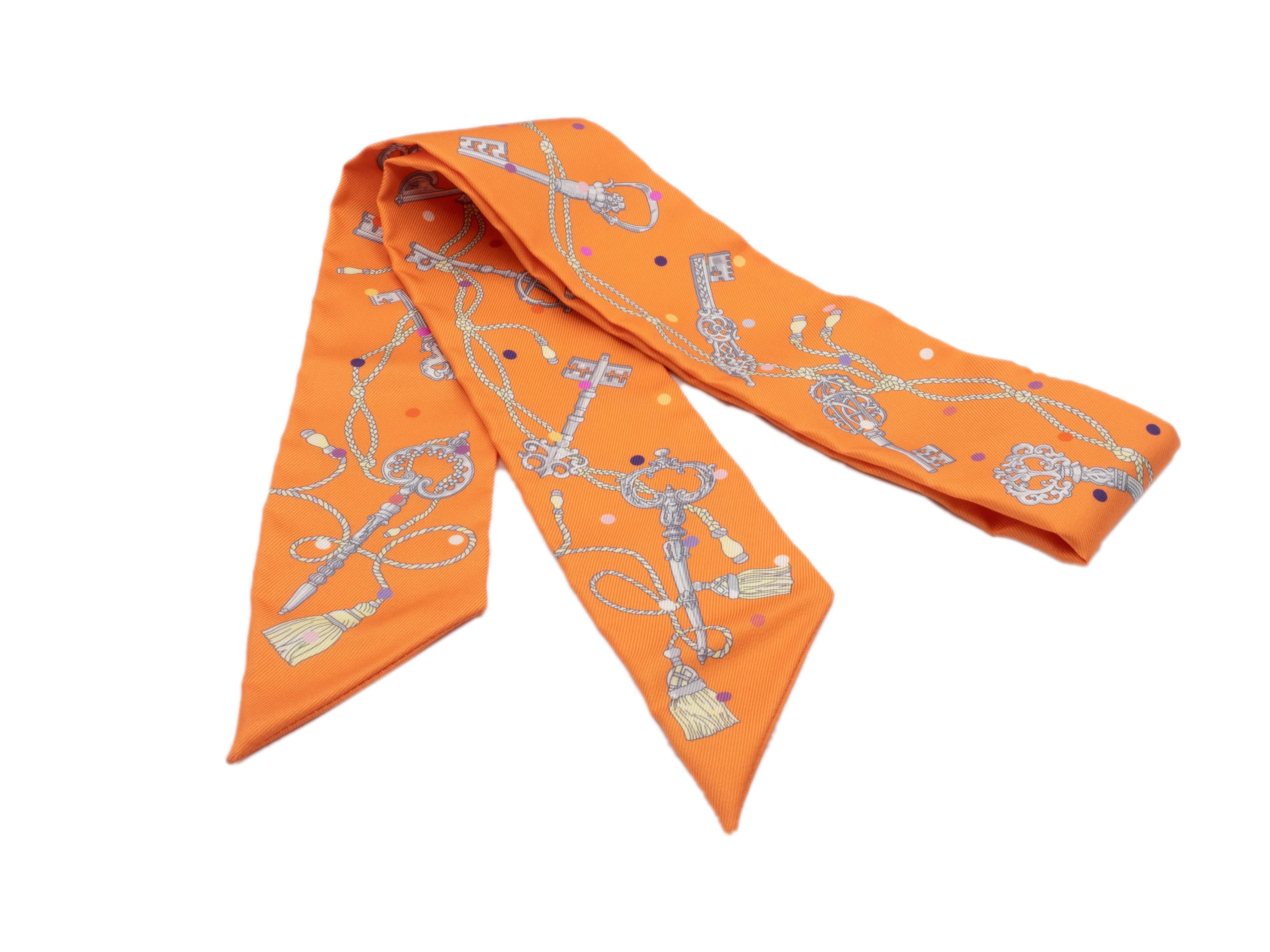 Hermès Twilly ''Les Cles a Pois'' in Abricot & Gris Acier 10DEV676