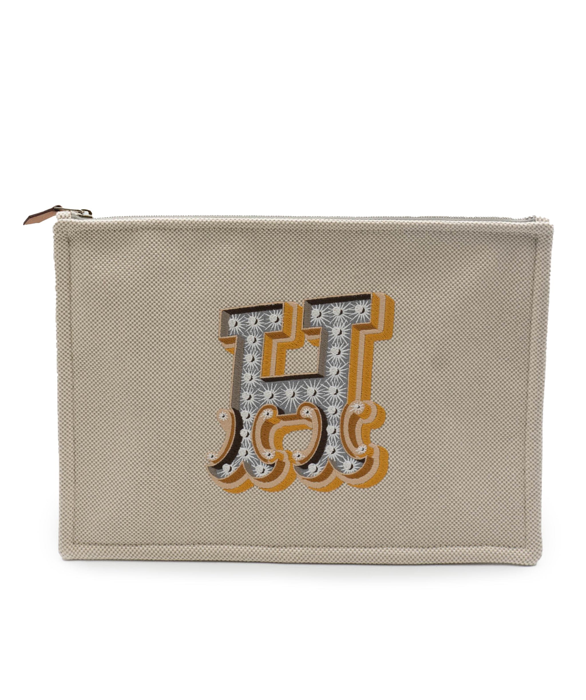 Hermès Hermes Toile Bain Pouch with embroidered H logo AVL1002