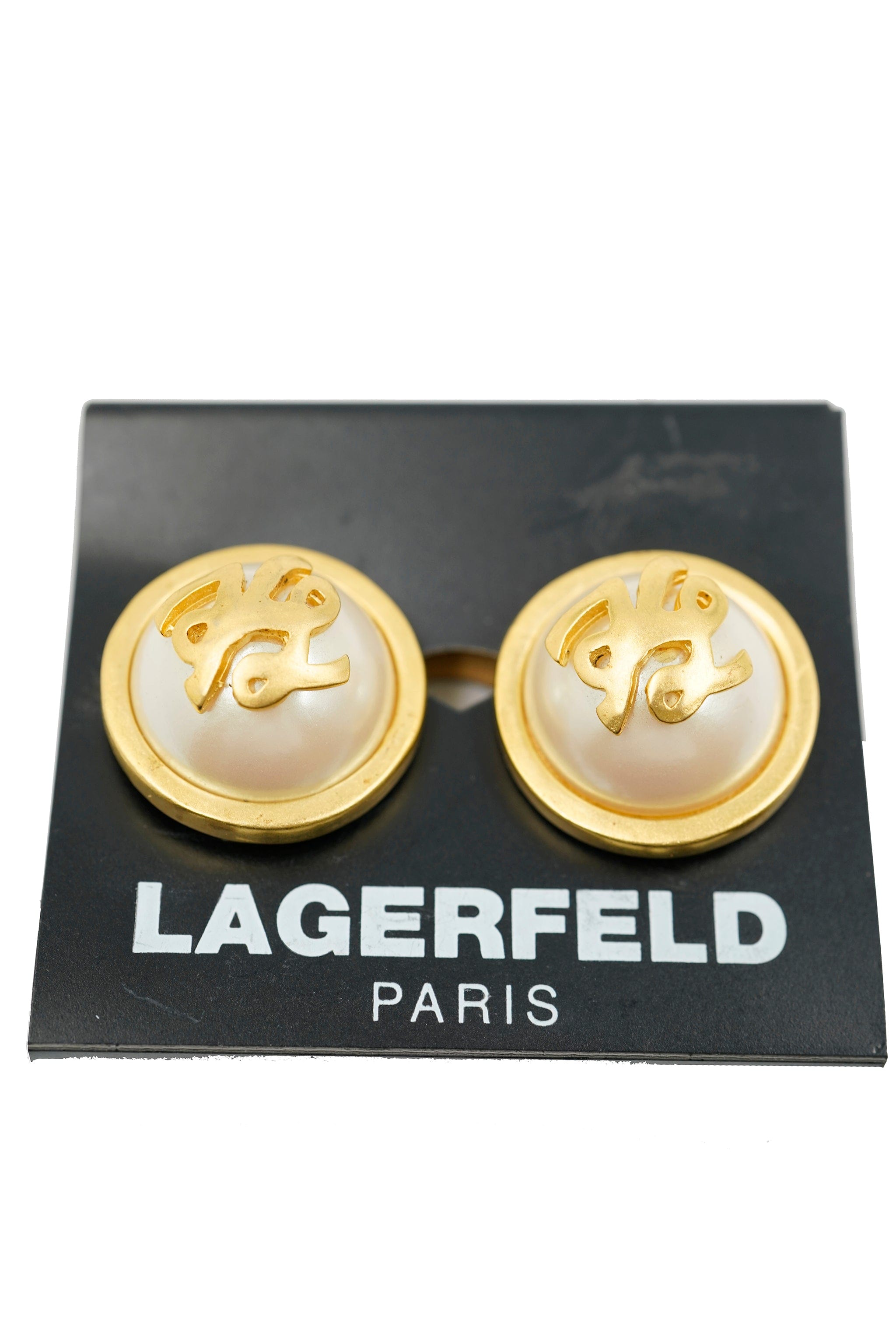 Karl Lagerfeld Karl Lagerfeld logo pearls earrings - AWL4203