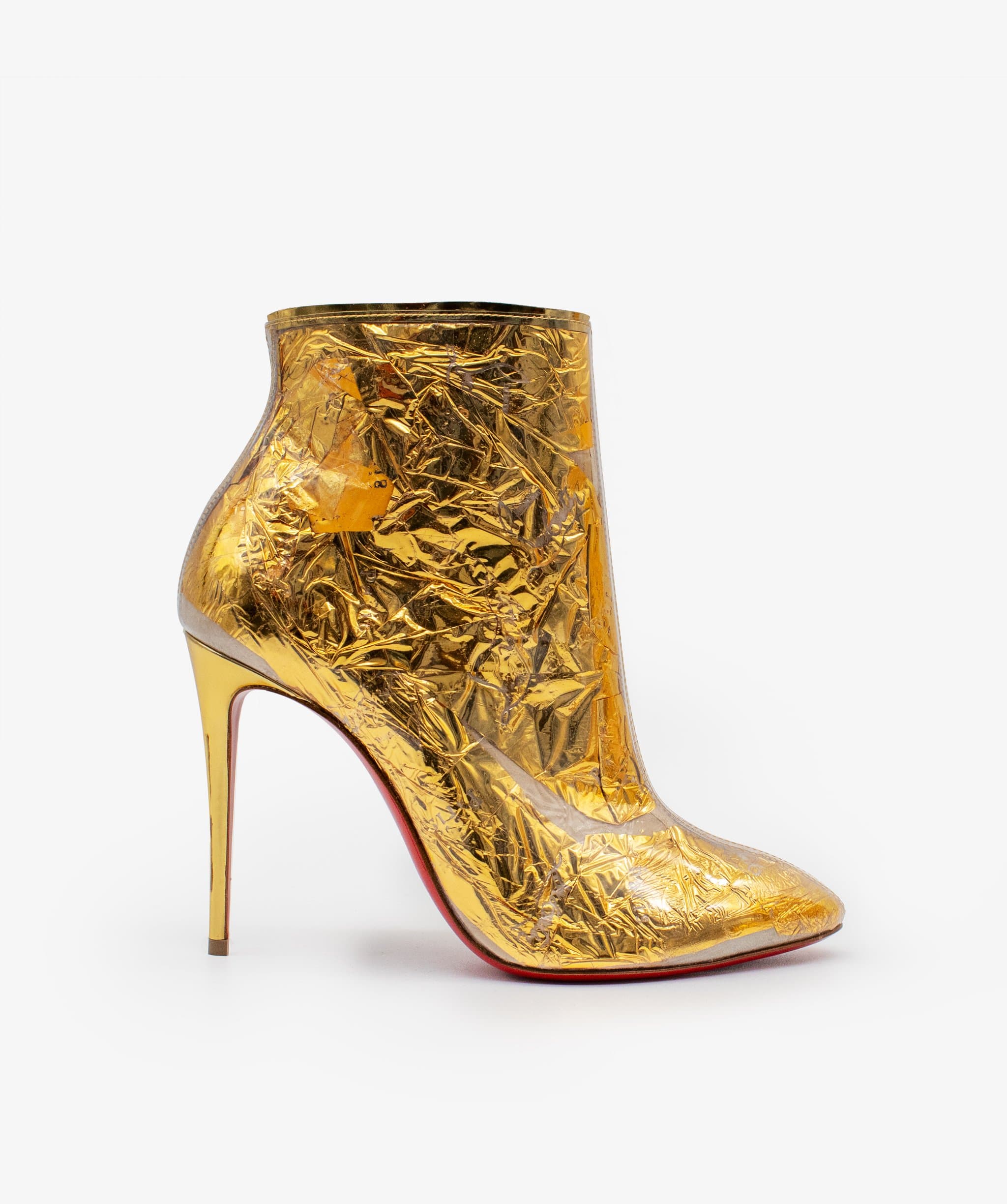 Louboutin Christian Louboutin Booty Cap Creased Foil Boots