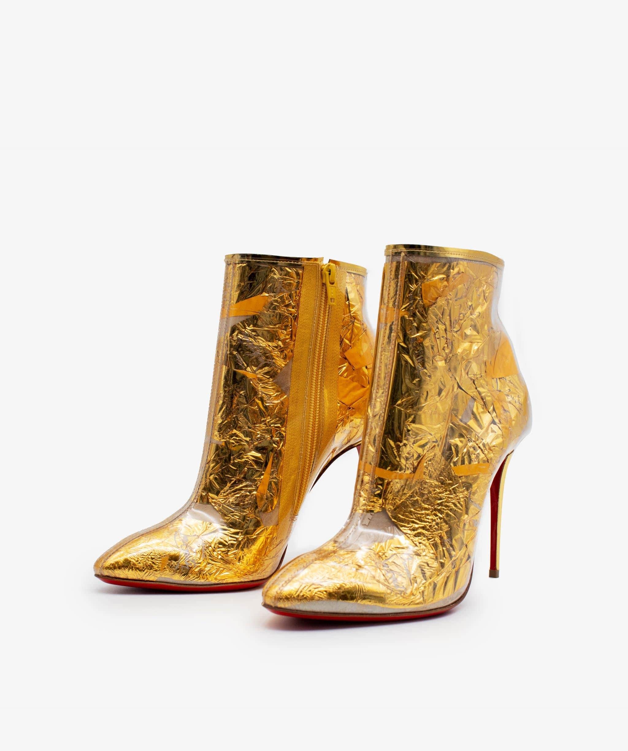 Louboutin Christian Louboutin Booty Cap Creased Foil Boots RJC1016