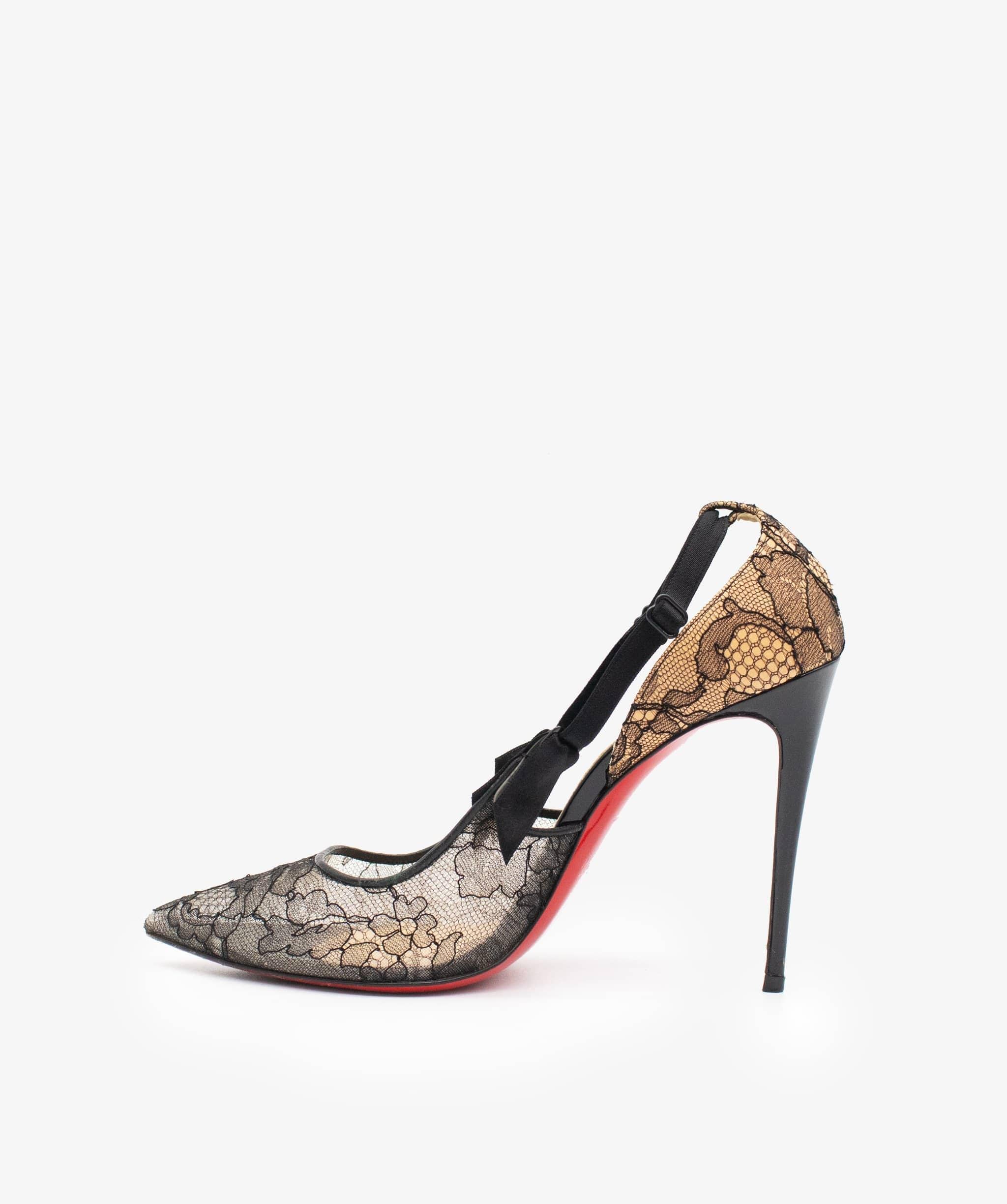 Louboutin Christian Louboutin Hot Jeanbi Lace Pattern Pumps