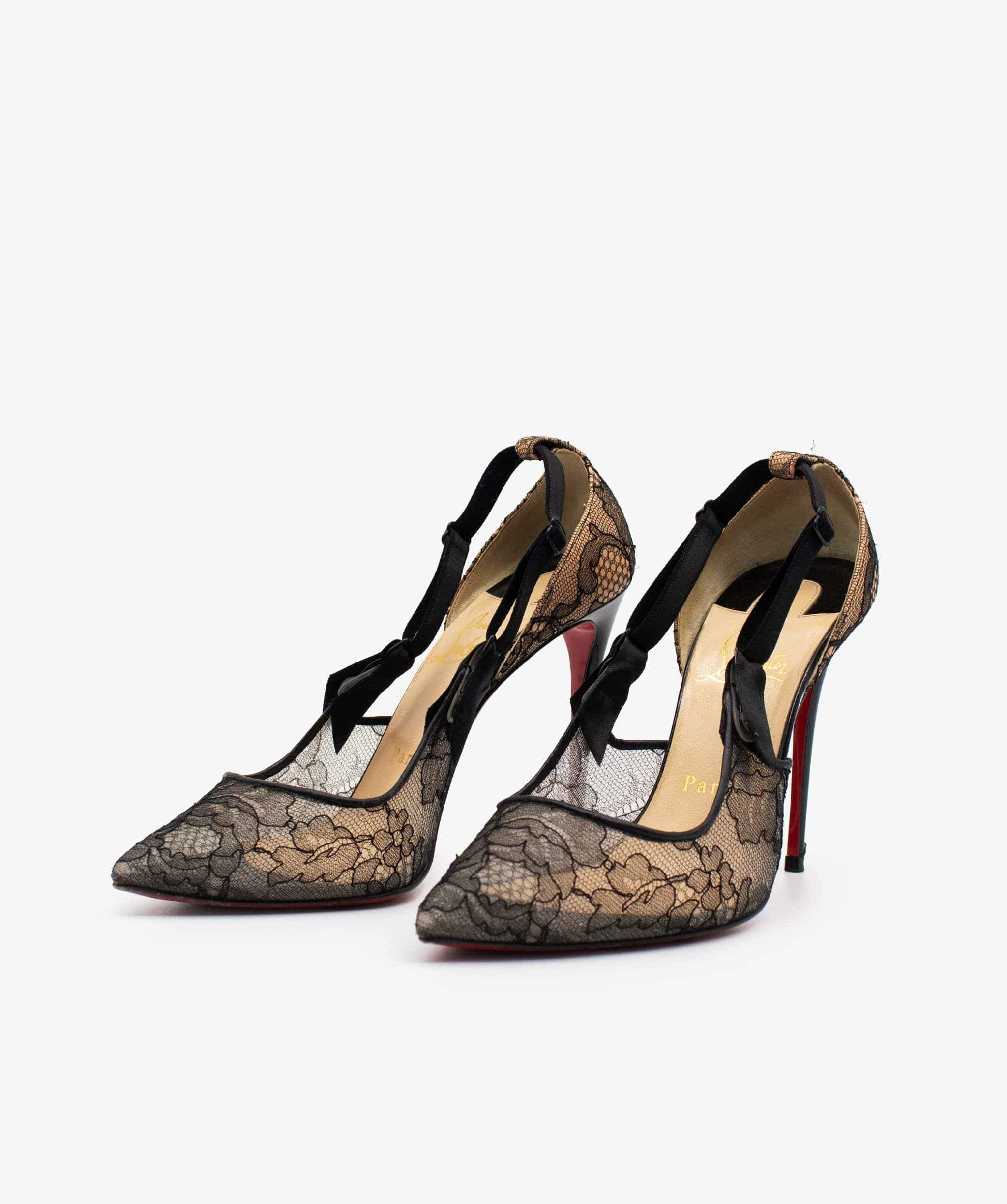 Louboutin Christian Louboutin Hot Jeanbi Lace Pattern Pumps