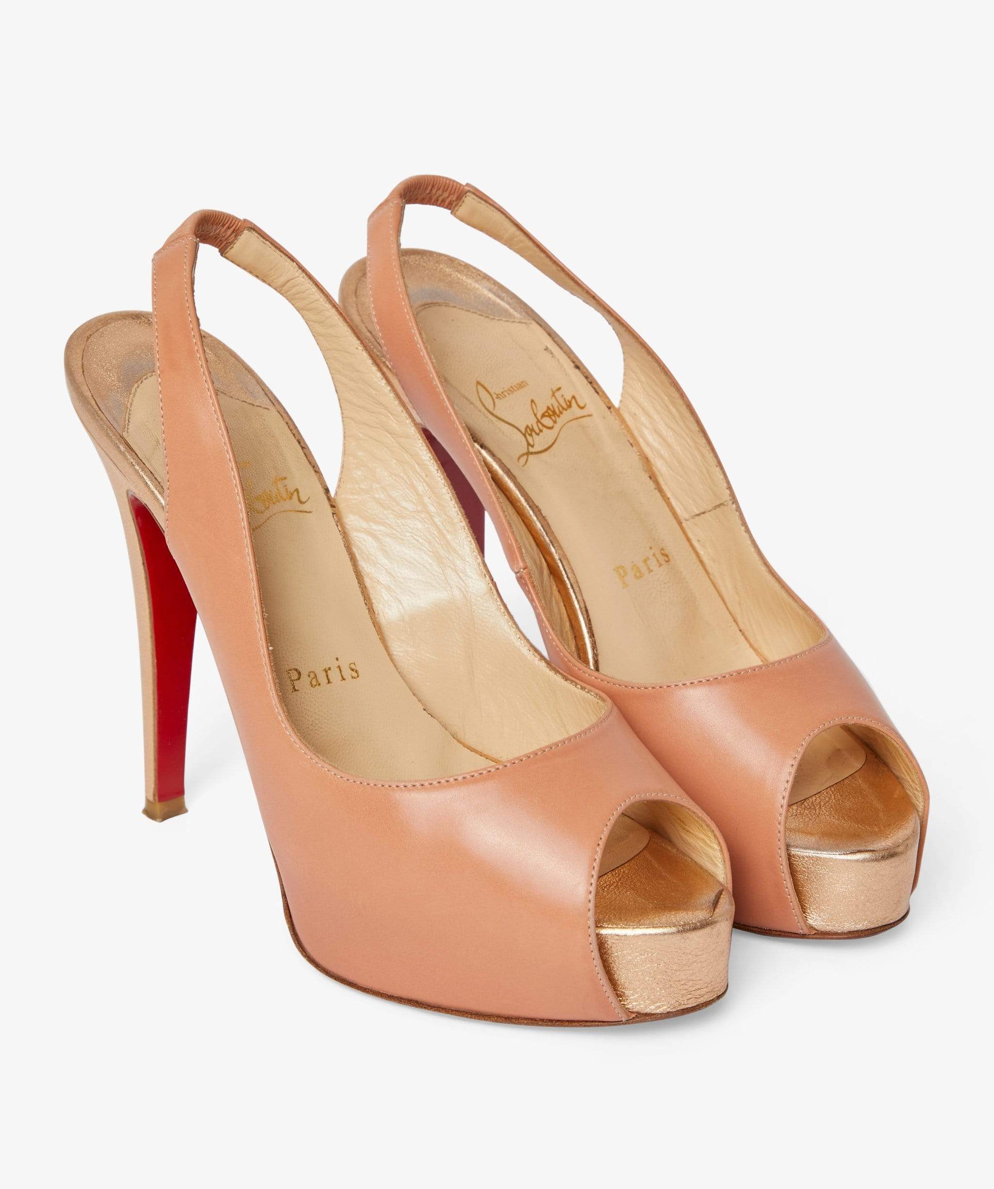 Louboutin Louboutin Peach Gold Heels 36.5EU