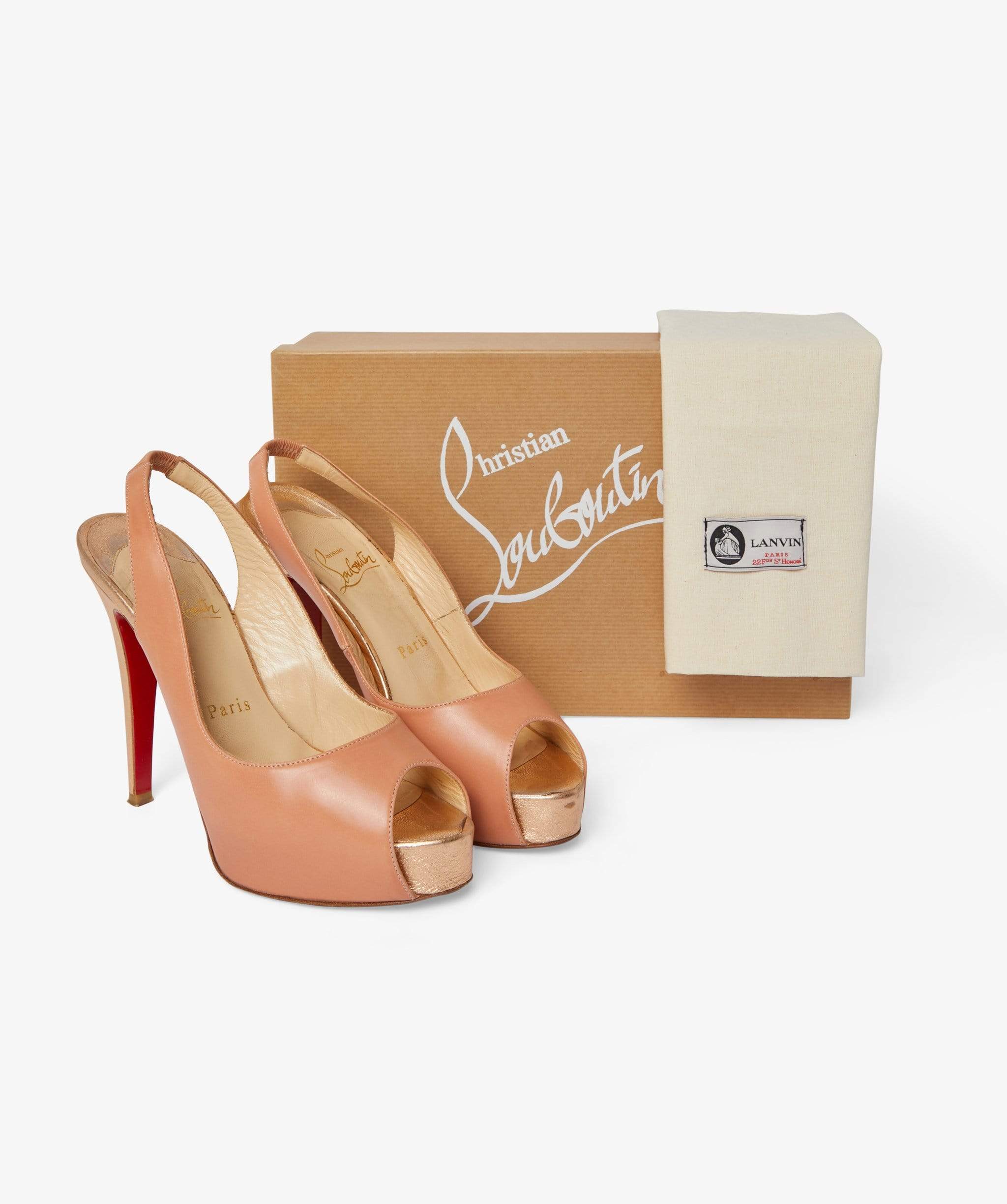 Louboutin Louboutin Peach Gold Heels 36.5EU