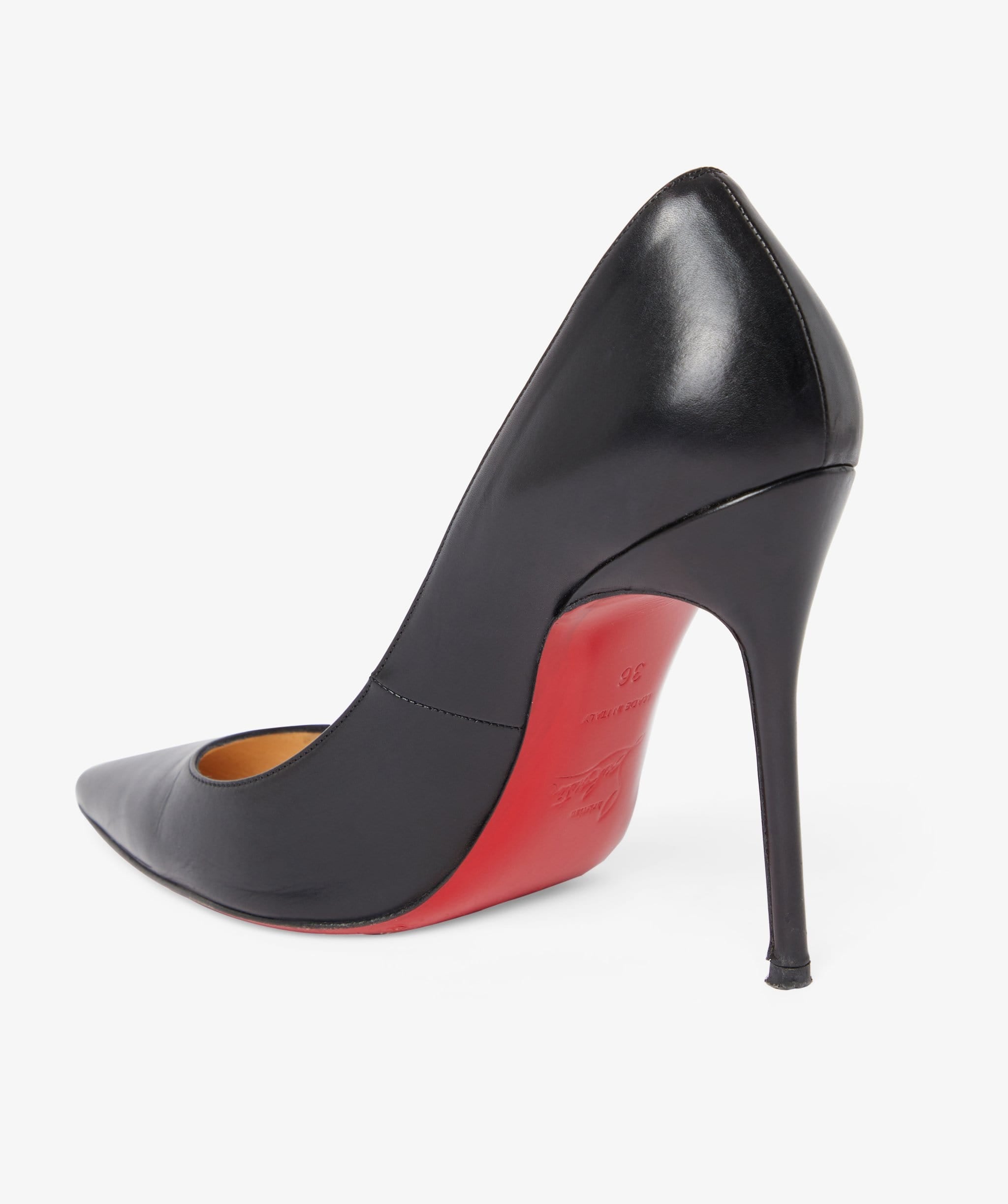 Louboutin Louboutin So Kate Black Calf Leather Heels