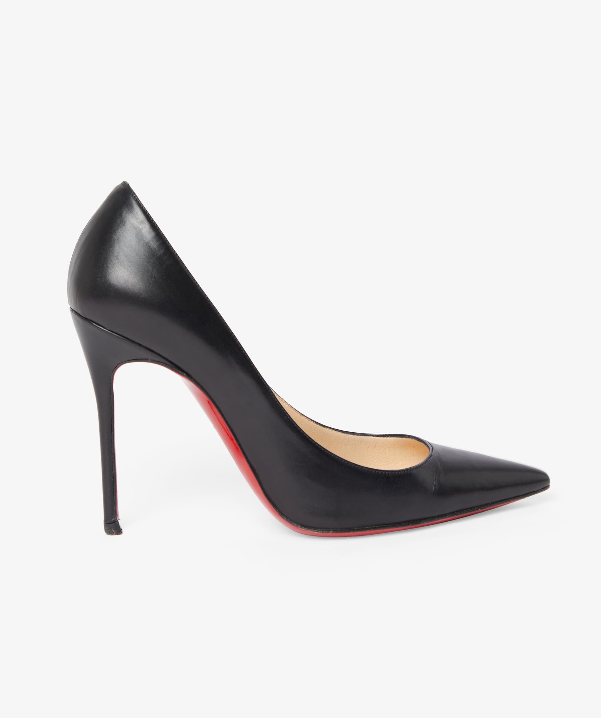 Louboutin Louboutin So Kate Black Calf Leather Heels