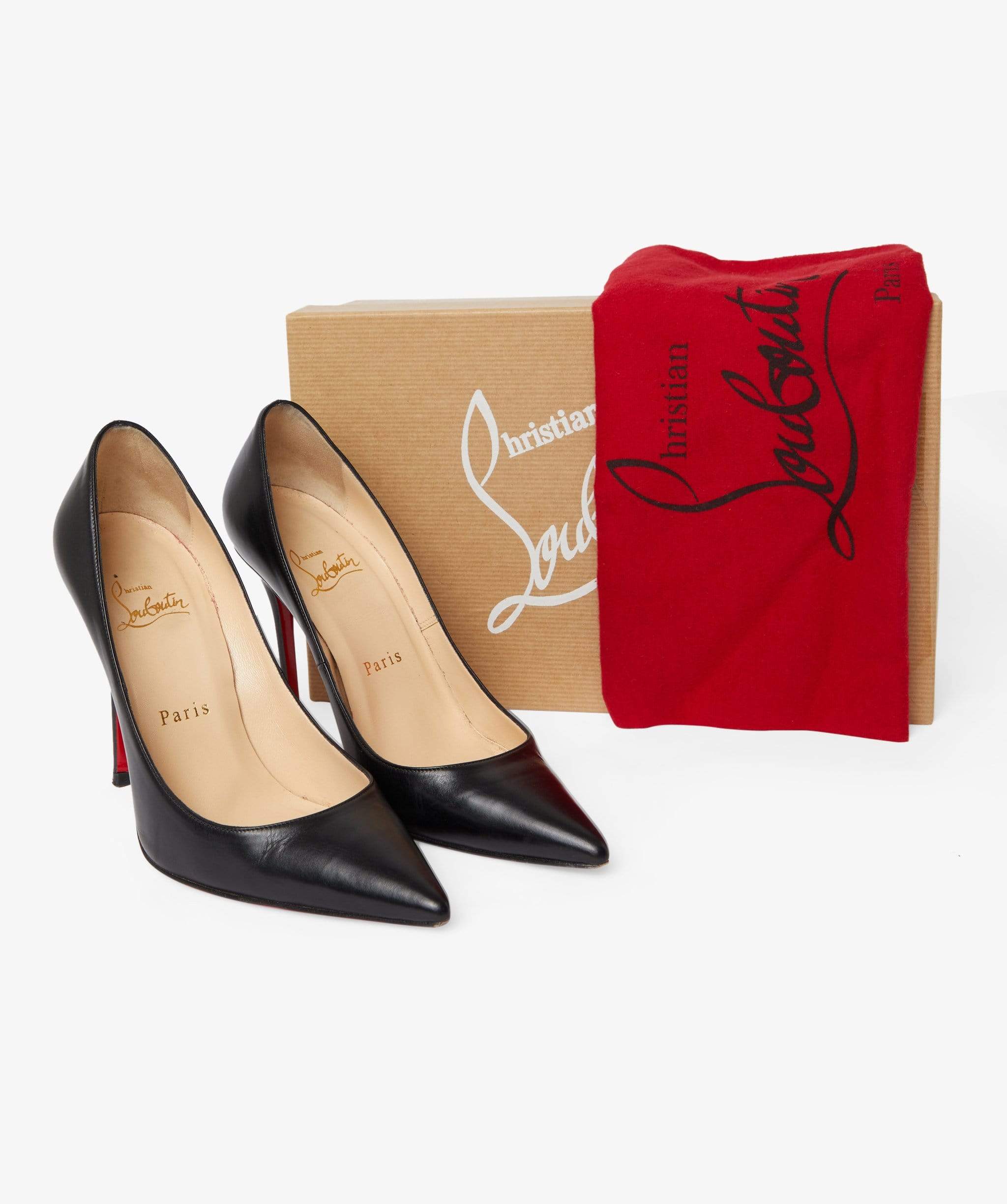 Louboutin Louboutin So Kate Black Calf Leather Heels