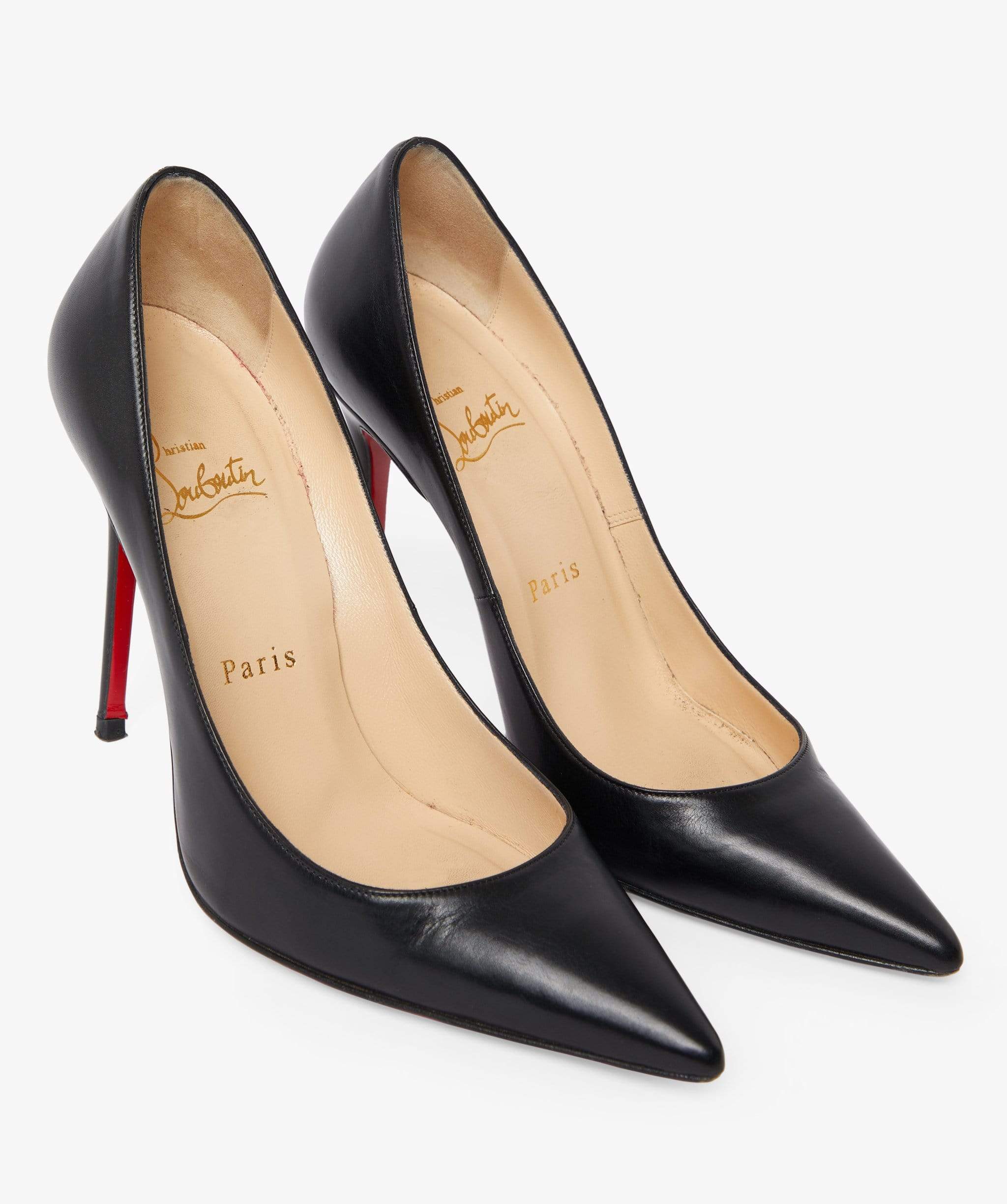 Louboutin Louboutin So Kate Black Calf Leather Heels