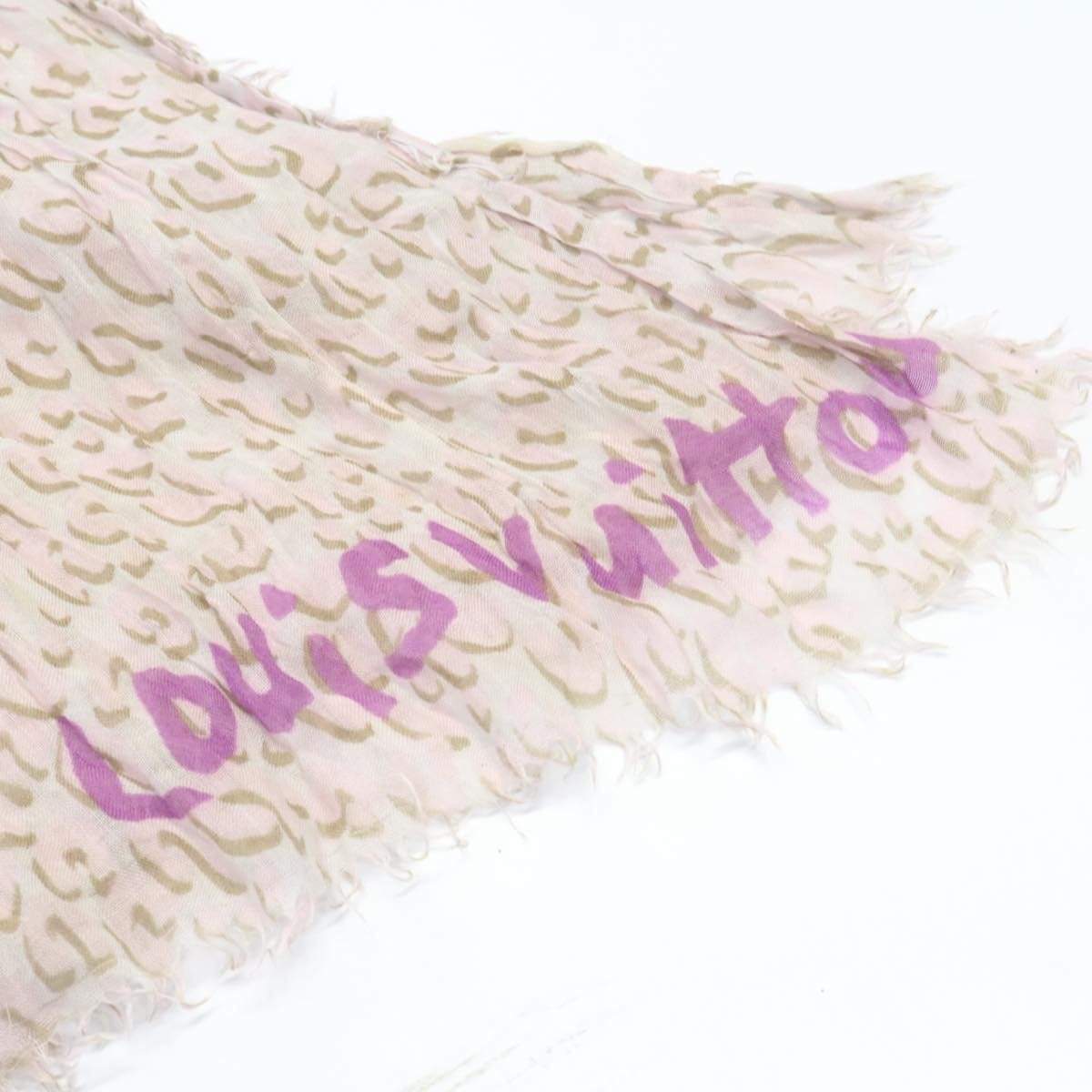 Louis Vuitton Louis Vuitton Leopard Grafitti Cashmere Stole Shawl MW2238