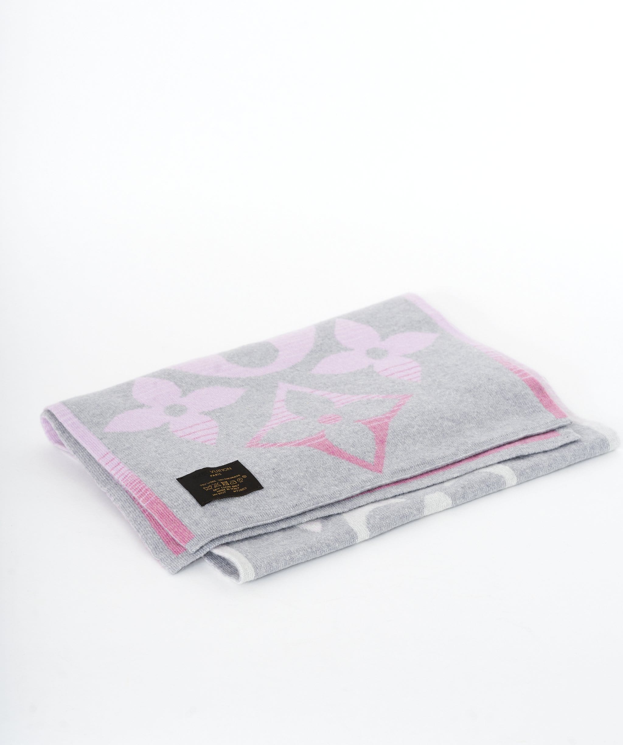 Louis Vuitton Louis Vuitton Monogram Grey Pink Scarf