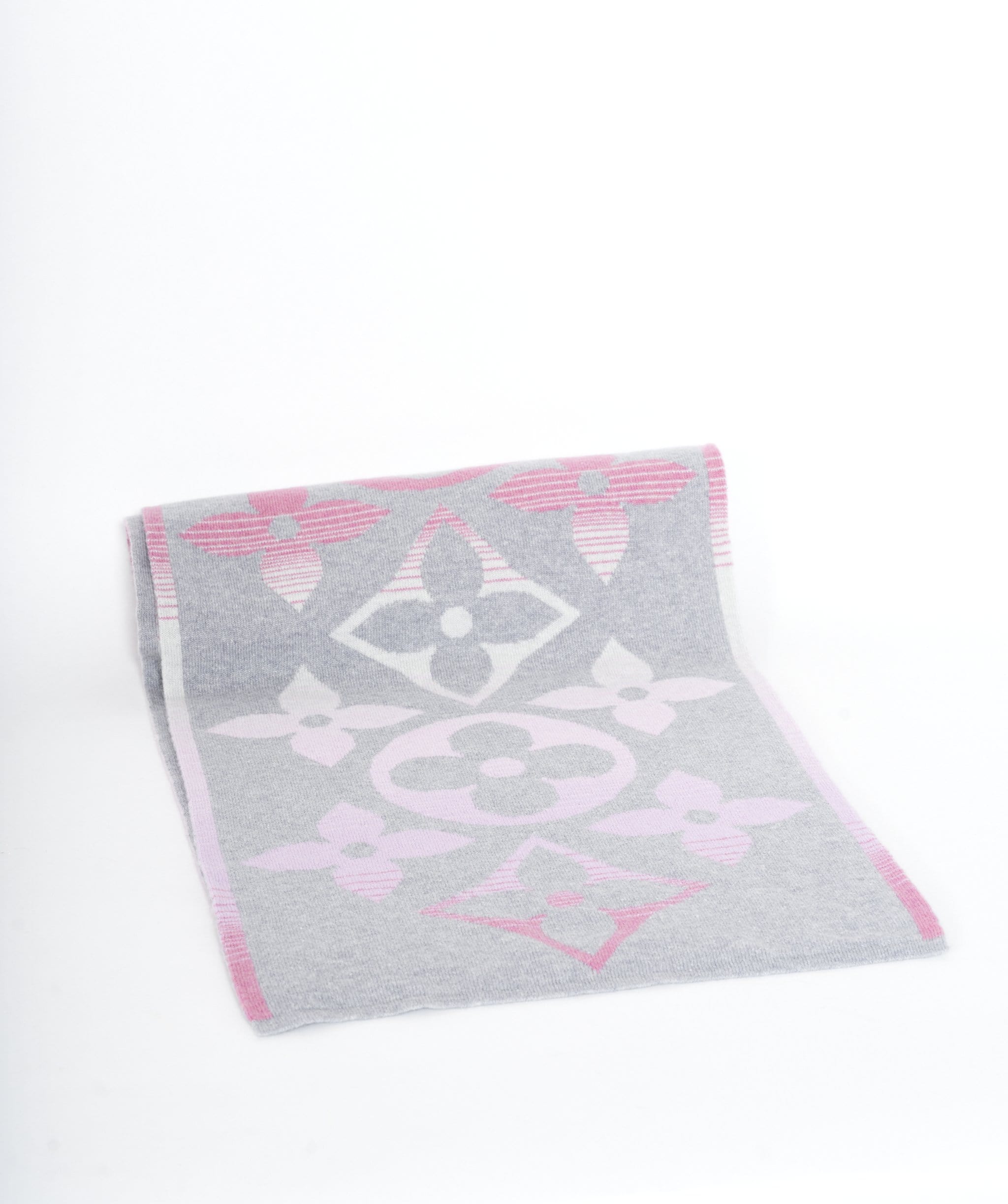 Louis Vuitton Louis Vuitton Monogram Grey Pink Scarf