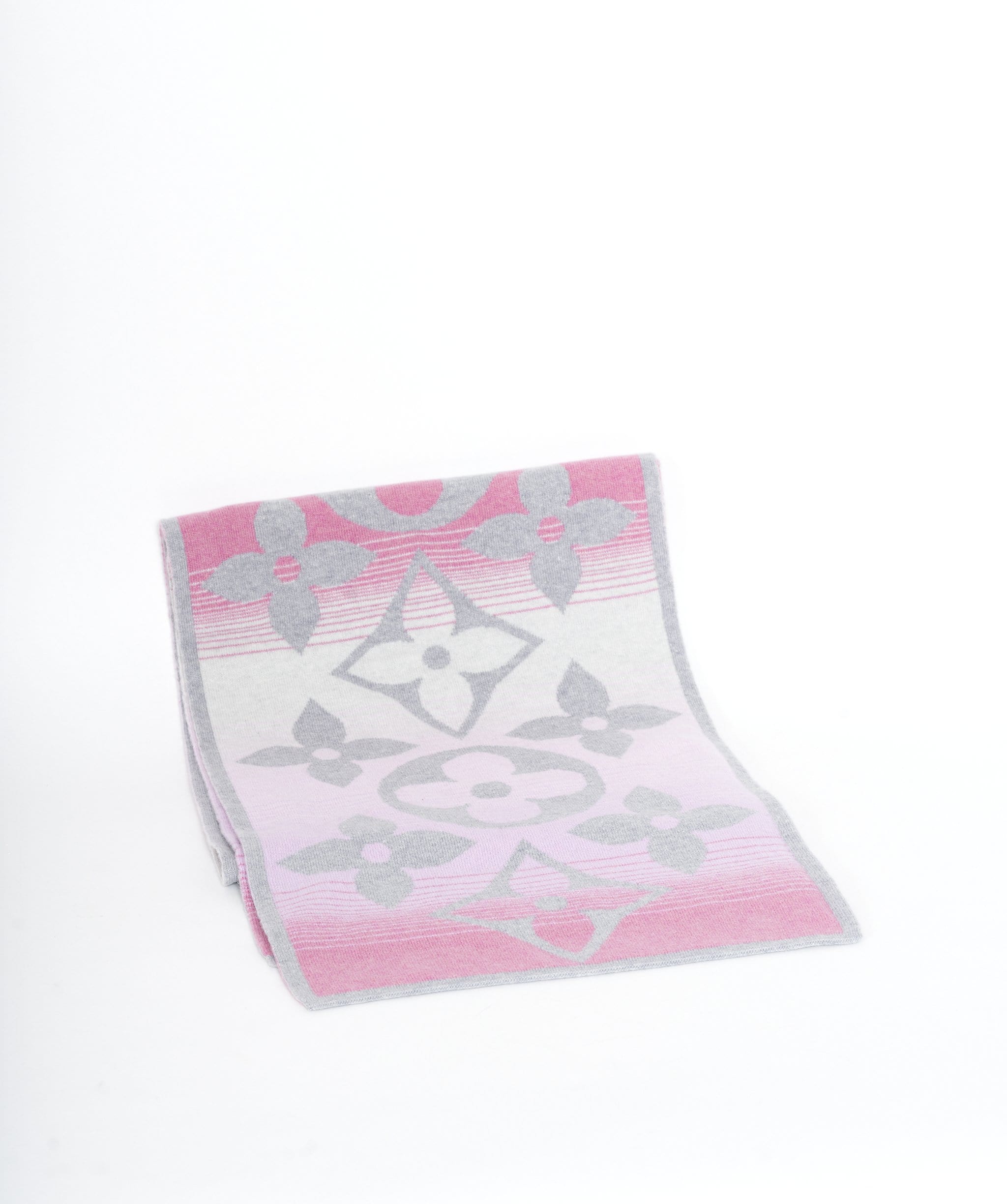 Louis Vuitton Louis Vuitton Monogram Grey Pink Scarf