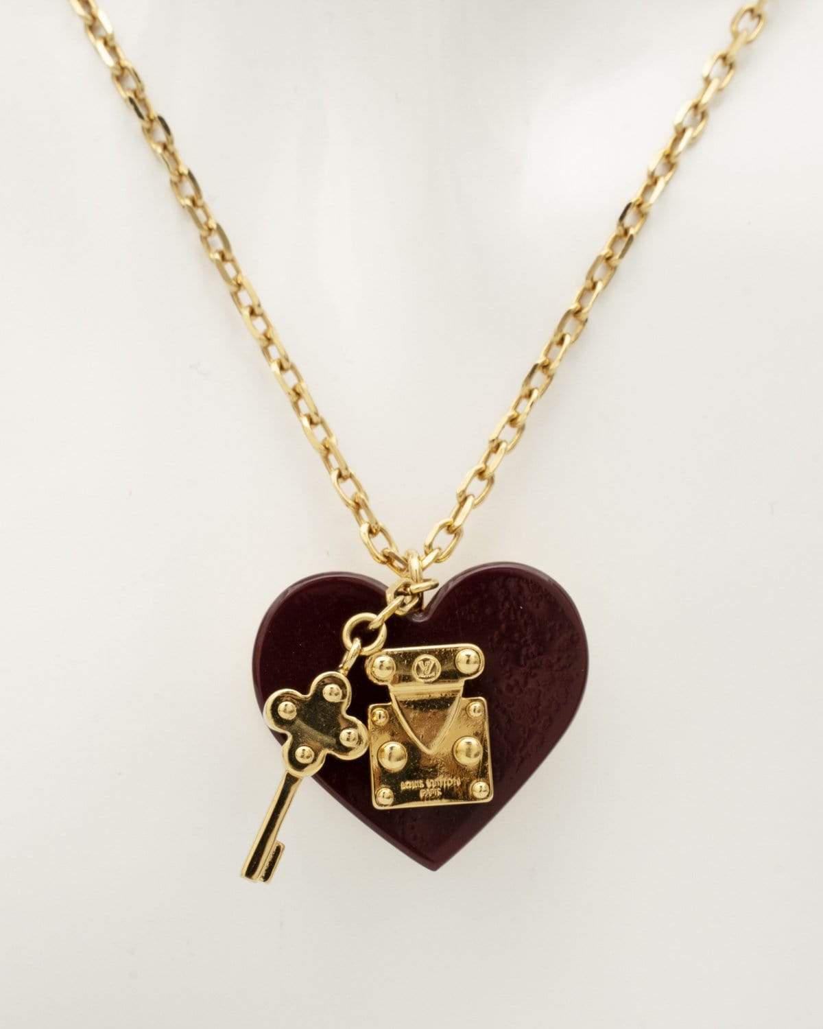 Louis Vuitton LOUIS VUITTON Pandantif Rock Me Necklace Gold Bordeaux  - AWL1637