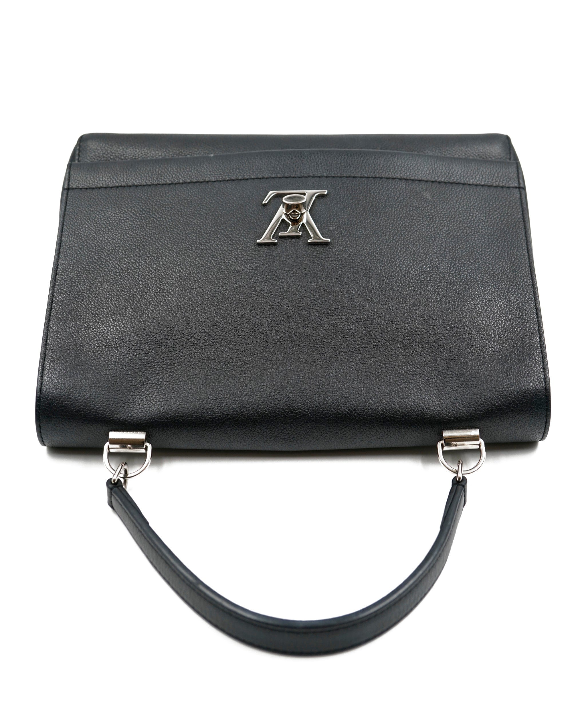 Louis Vuitton Louis Vuitton Black Leather Top Handle Bag  AGC1438