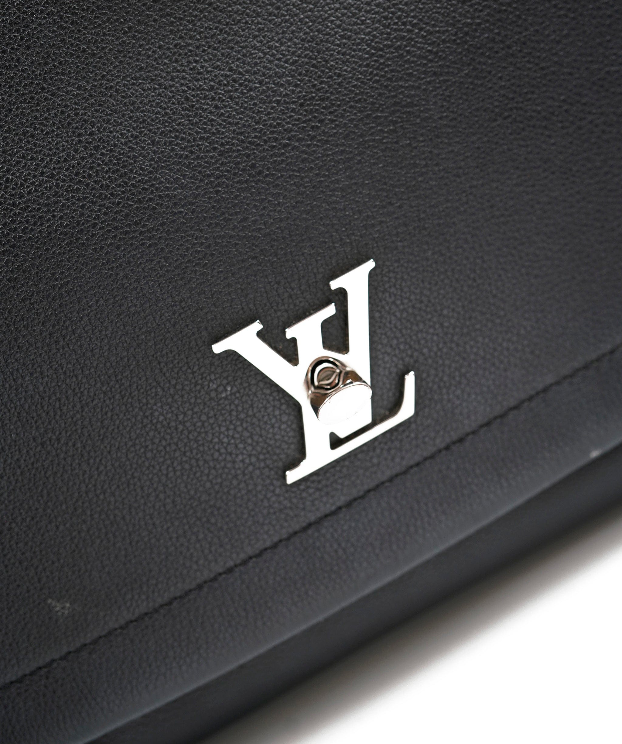 Louis Vuitton Louis Vuitton Black Leather Top Handle Bag  AGC1438