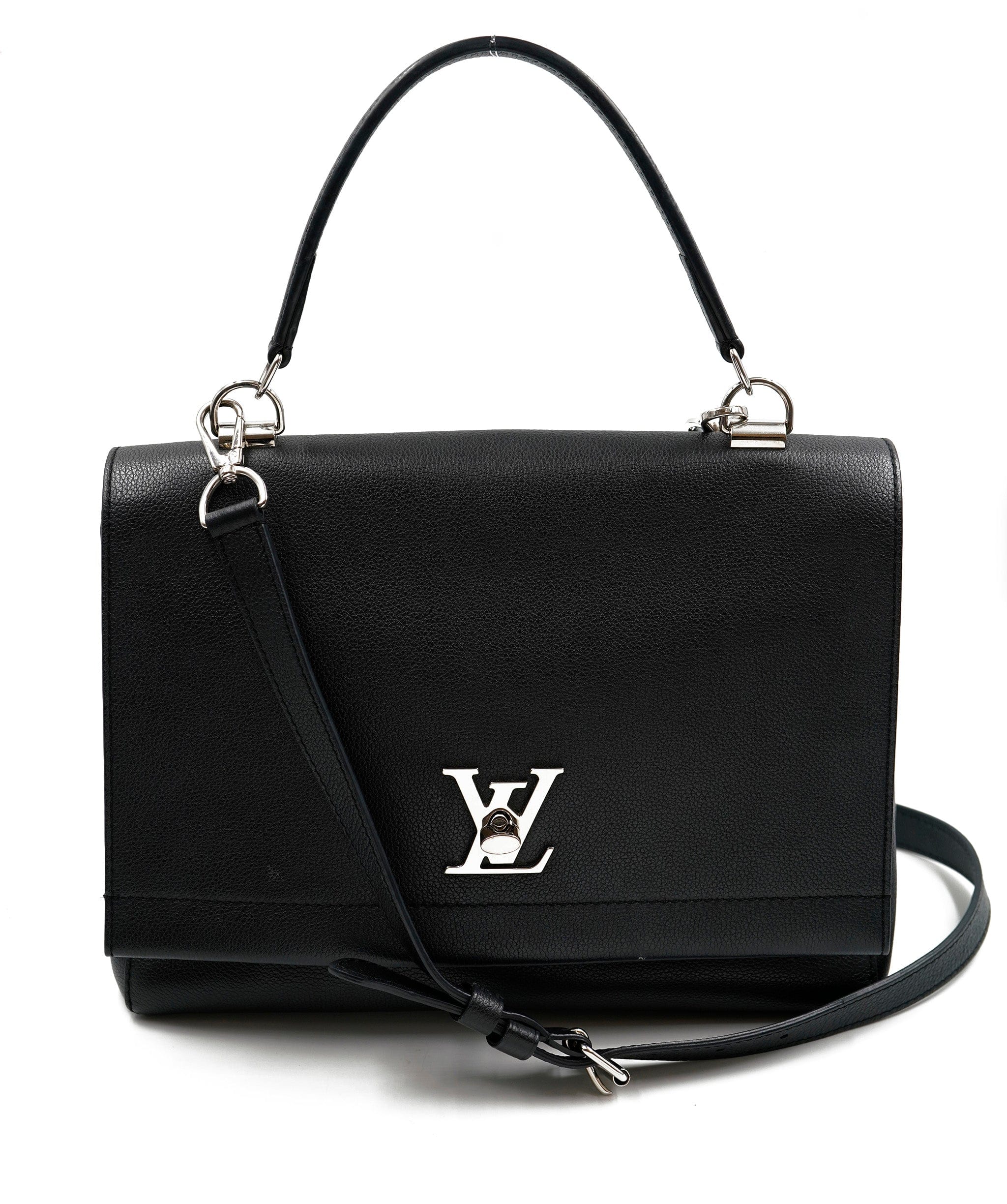 Louis Vuitton Louis Vuitton Black Leather Top Handle Bag  AGC1438