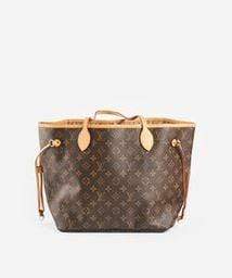 Louis Vuitton Louis Vuitton Brown Leather Monogram Neverfull Bag