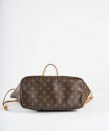 Louis Vuitton Louis Vuitton Brown Leather Monogram Neverfull Bag