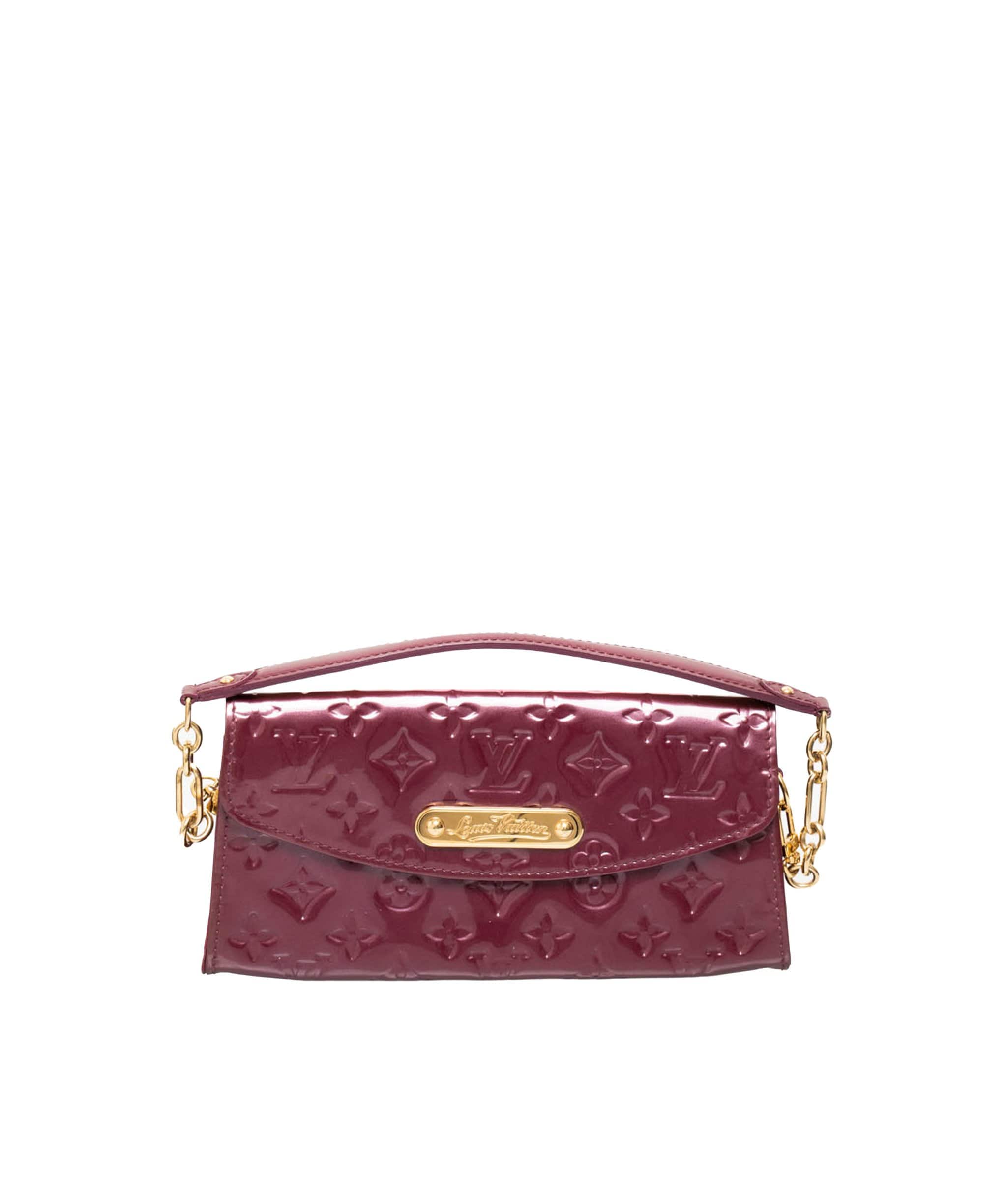 Louis Vuitton Louis Vuitton Burgundy Vernis Pochette with Gold Name Plate - AWL1747