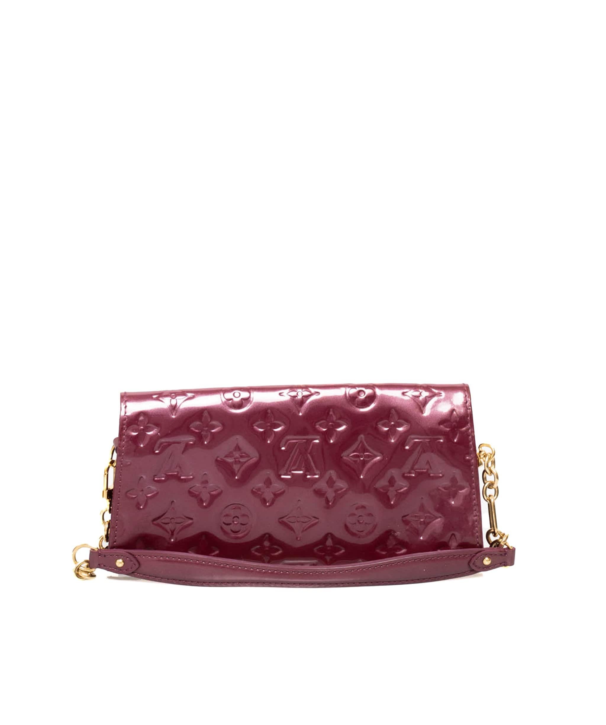 Louis Vuitton Louis Vuitton Burgundy Vernis Pochette with Gold Name Plate - AWL1747