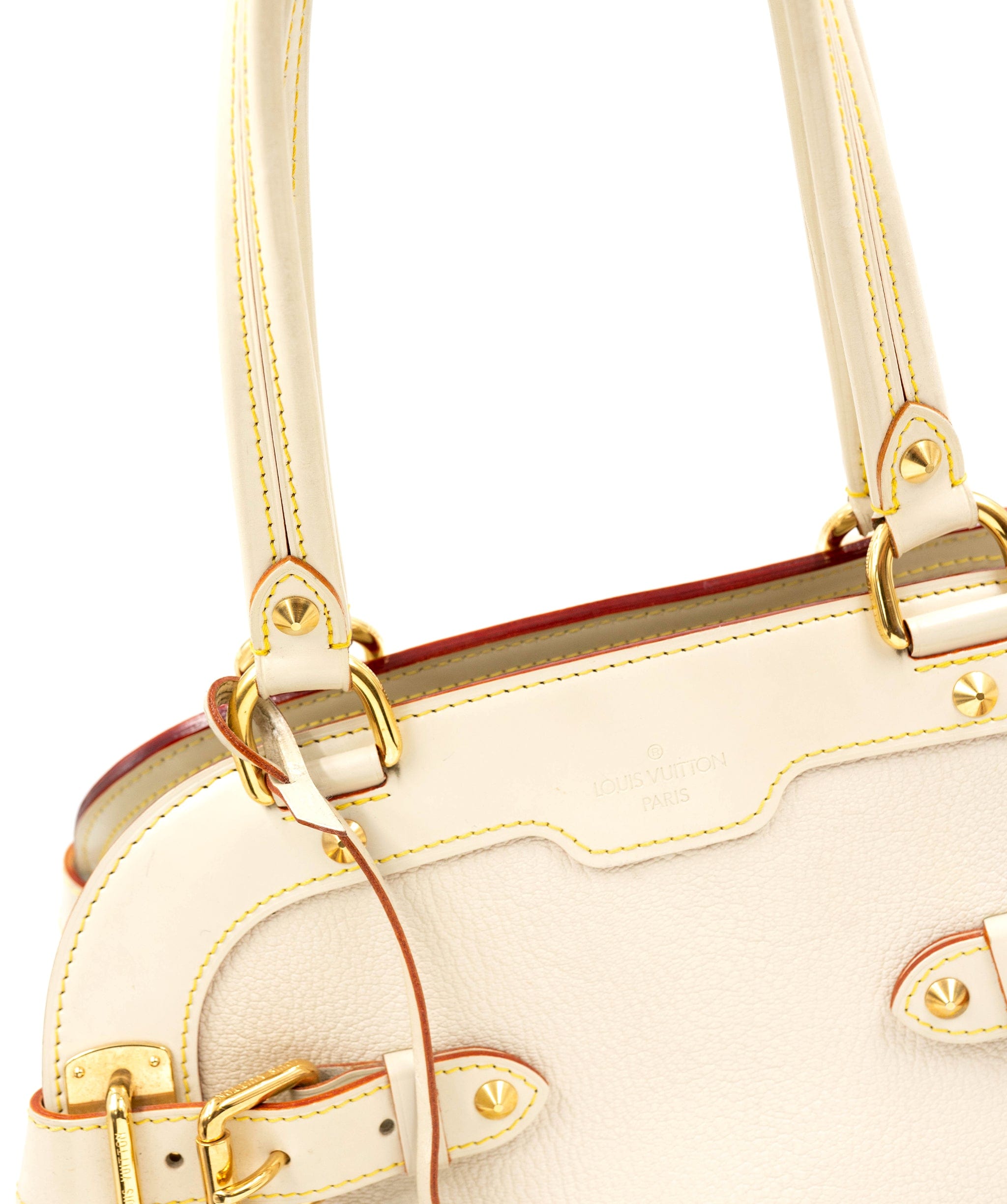 Louis Vuitton Louis Vuitton Cream Leather Top Handle Bag GHW - AGL1517