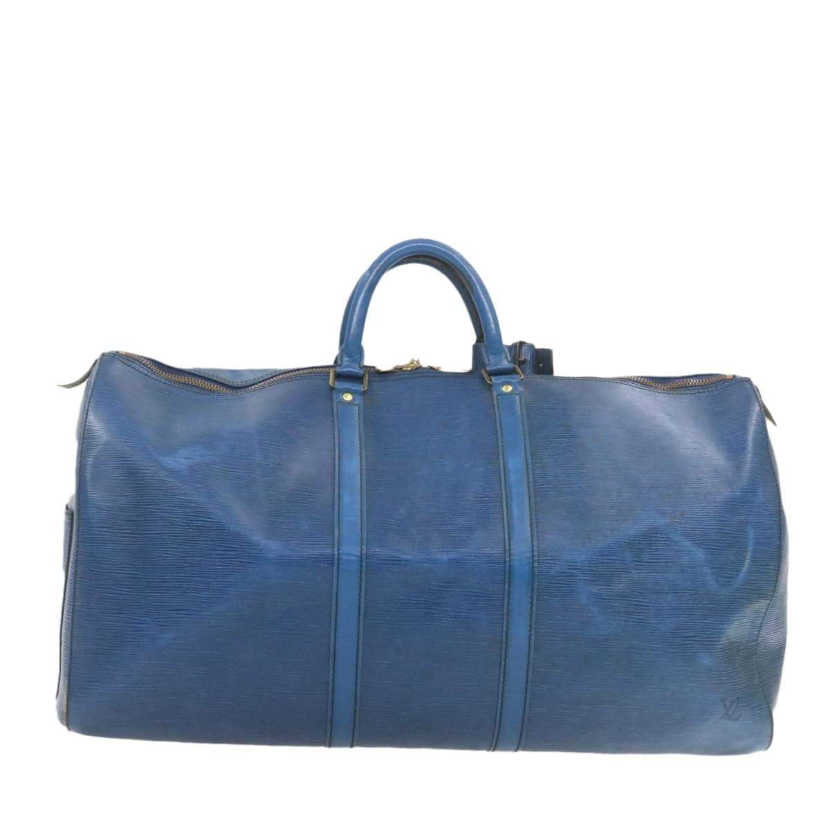 Louis Vuitton LOUIS VUITTON Epi Keepall 55 Boston Bag Blue VI8906