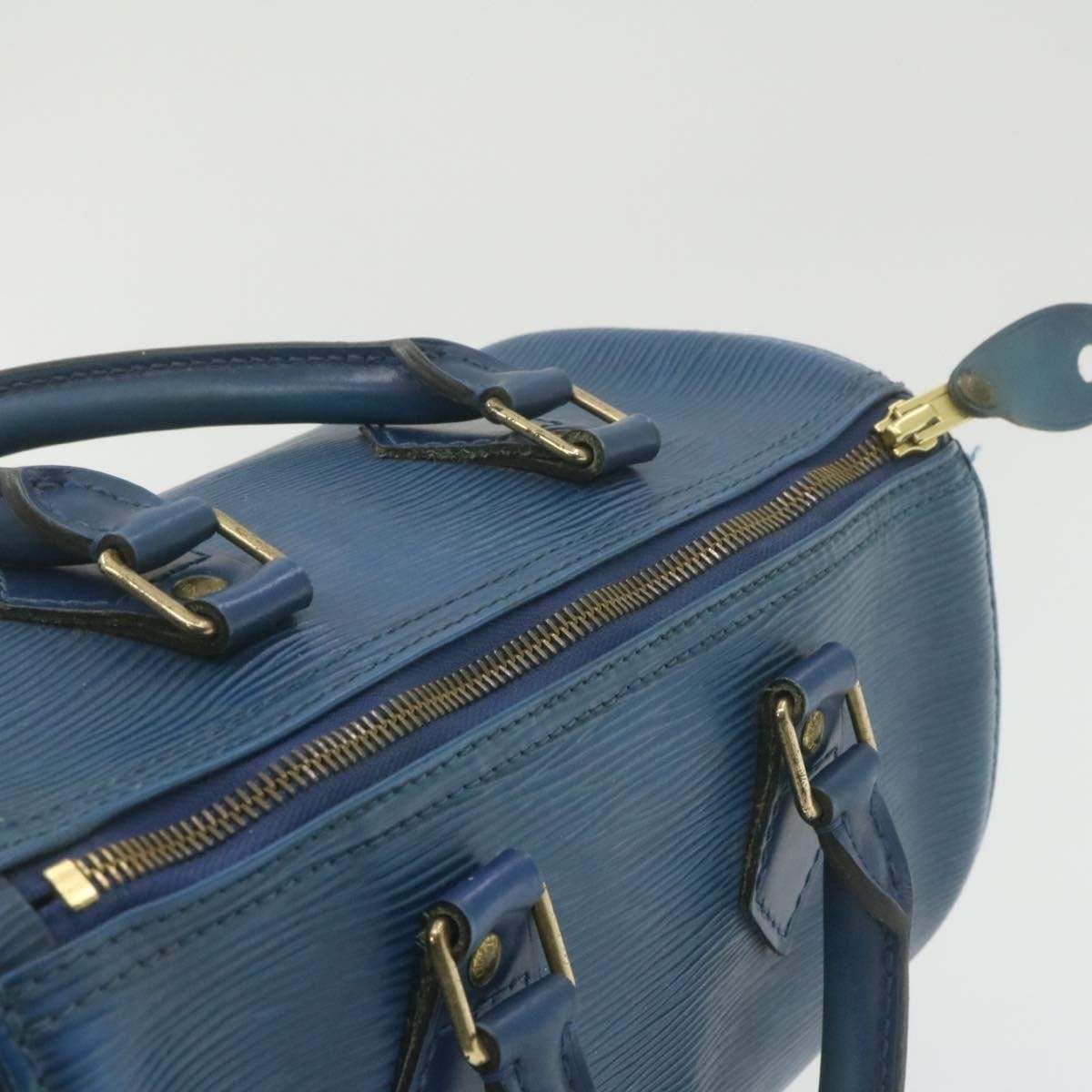 Louis Vuitton LOUIS VUITTON Epi Speedy 25 in Toledo Blue Hand Bag MW2197