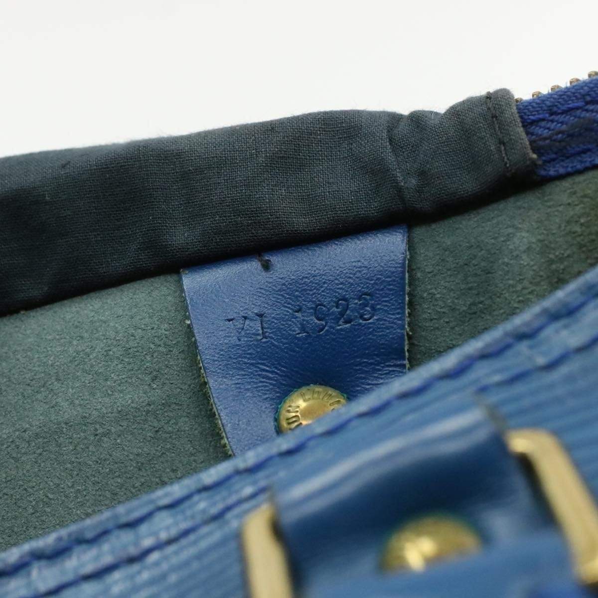 Louis Vuitton LOUIS VUITTON Epi Speedy 30 Hand Bag Toledo Blue LV VI1923