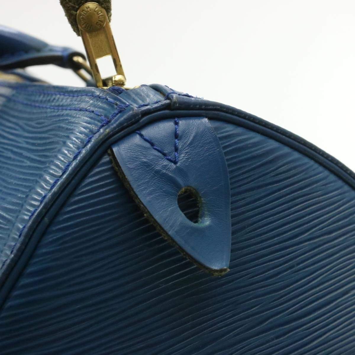 Louis Vuitton LOUIS VUITTON Epi Speedy 30 Hand Bag Toledo Blue LV VI1923