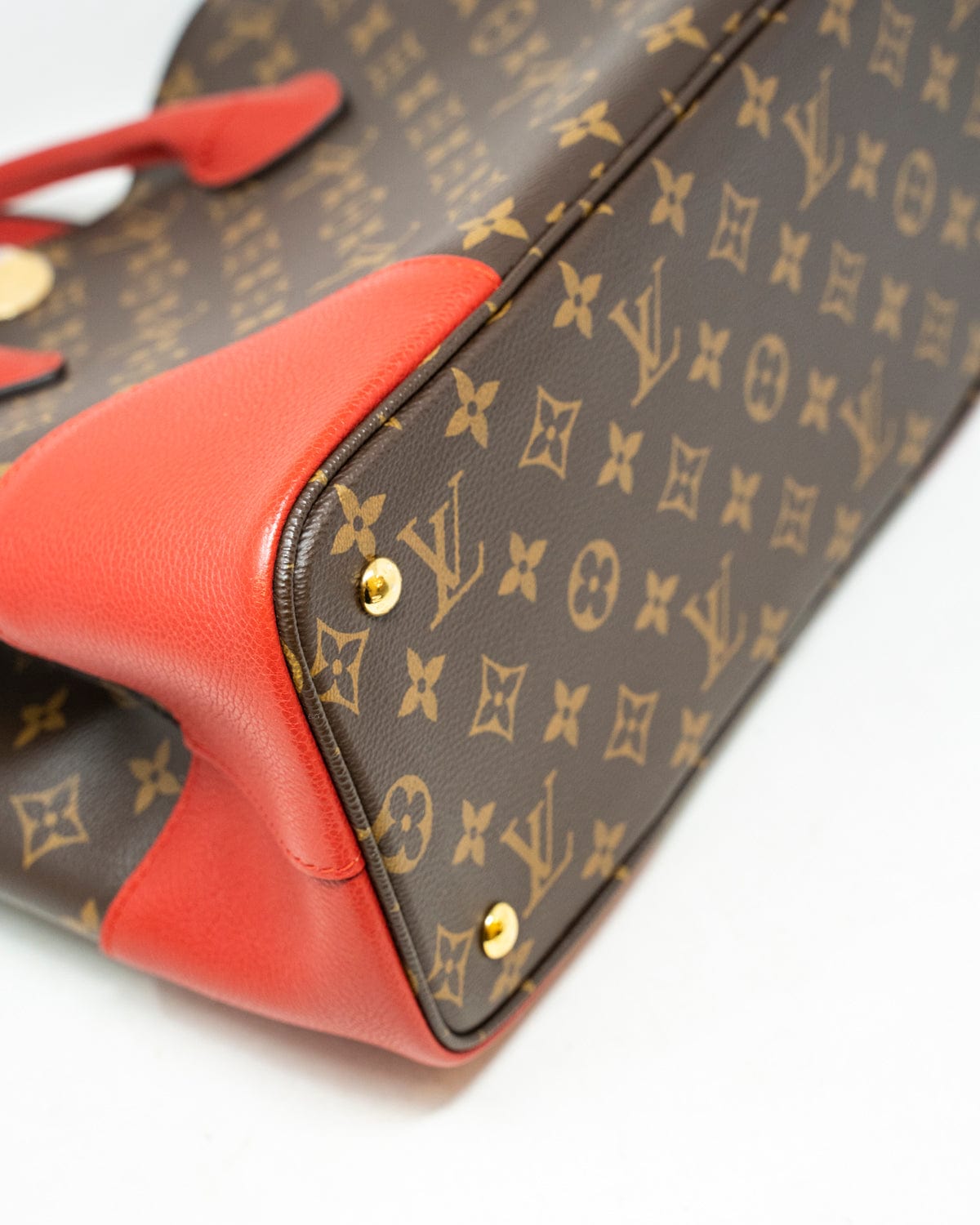 Louis Vuitton Louis Vuitton monogram canvas tote bag with red leather trims - AJL0003