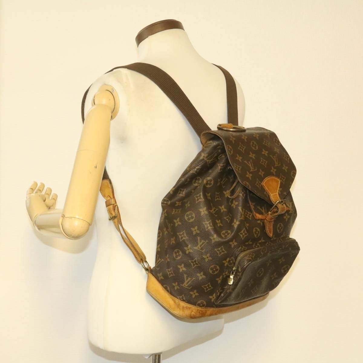 Louis Vuitton LOUIS VUITTON Monogram Montsouris GM Backpack Knapsack M51135 LV Auth 20814